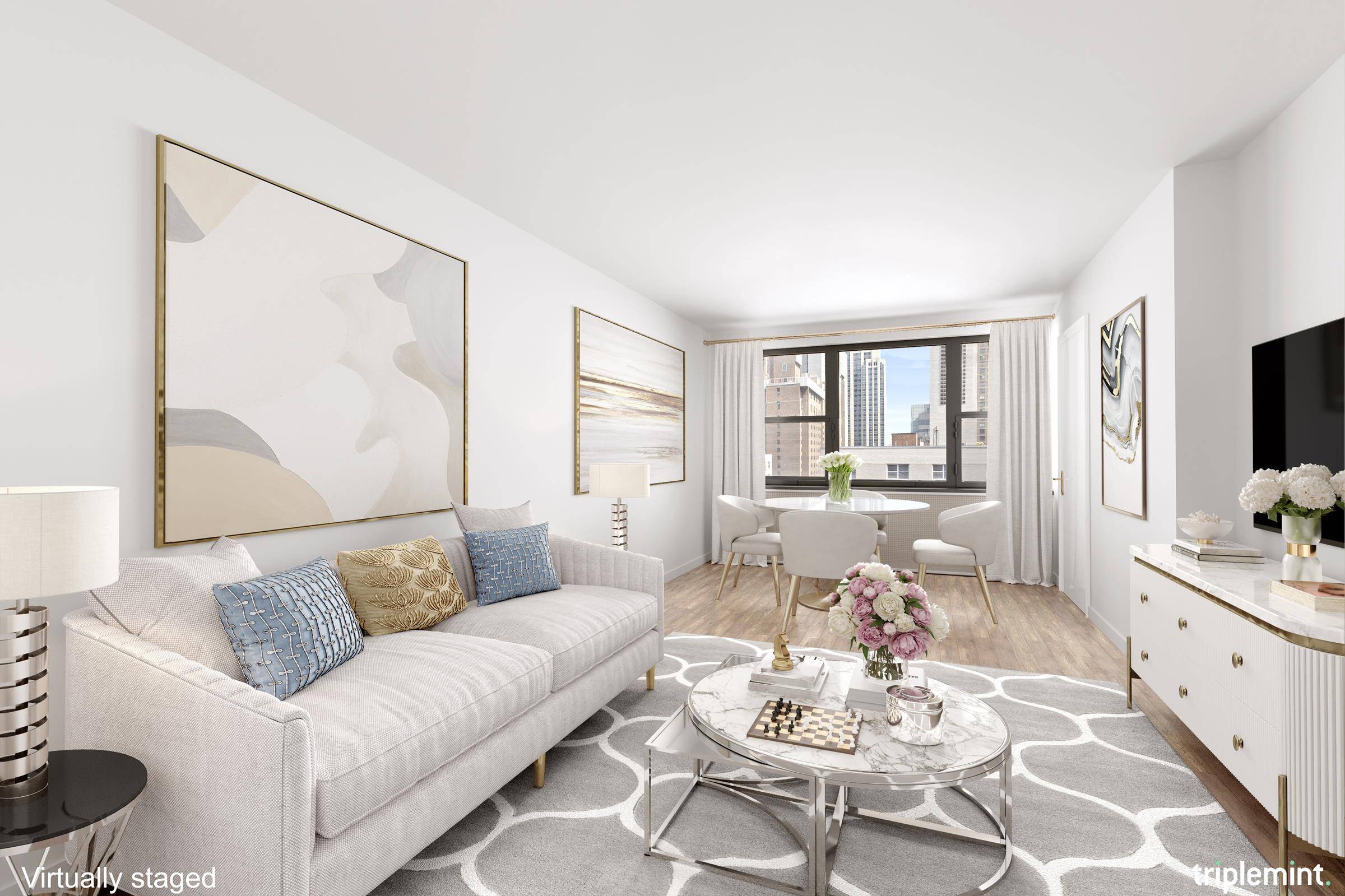 Bright, High floor 2 bedrooms, 1 bathroom home, situated in one of the best coops in the heart of the upper East side, This apartment has Dramatic east and south ...