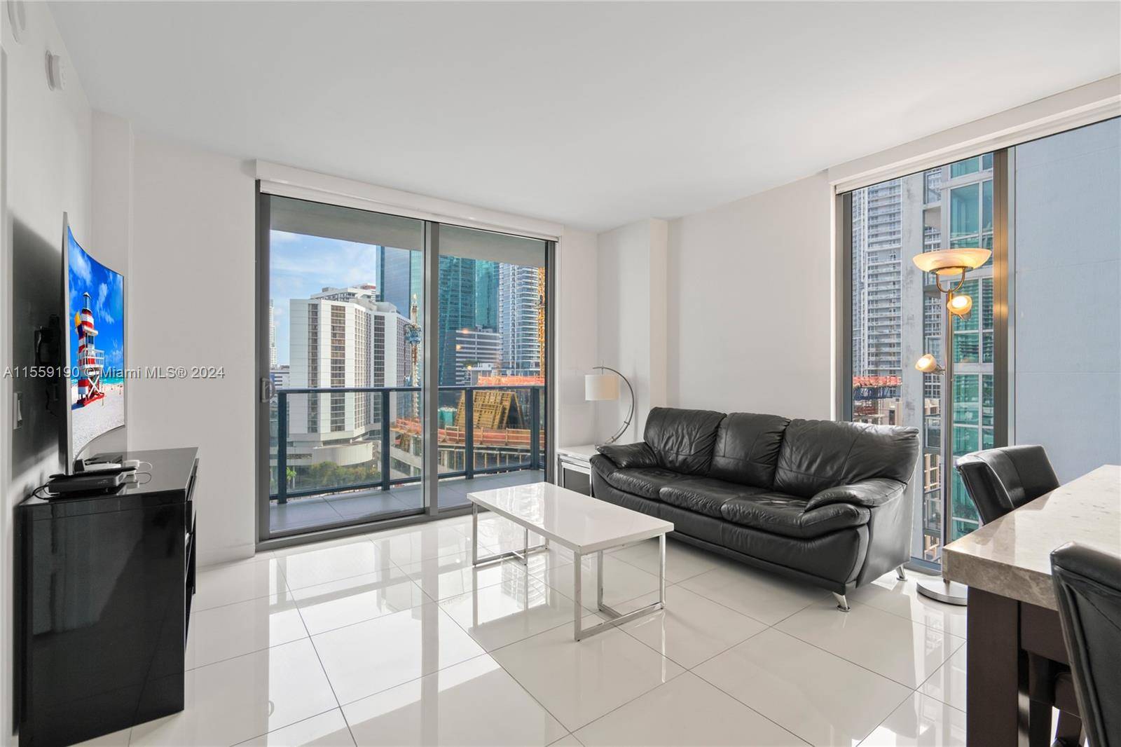 Desirable furnished 2 bedroom 2 bathroom unit at modern boutique building My Brickell.