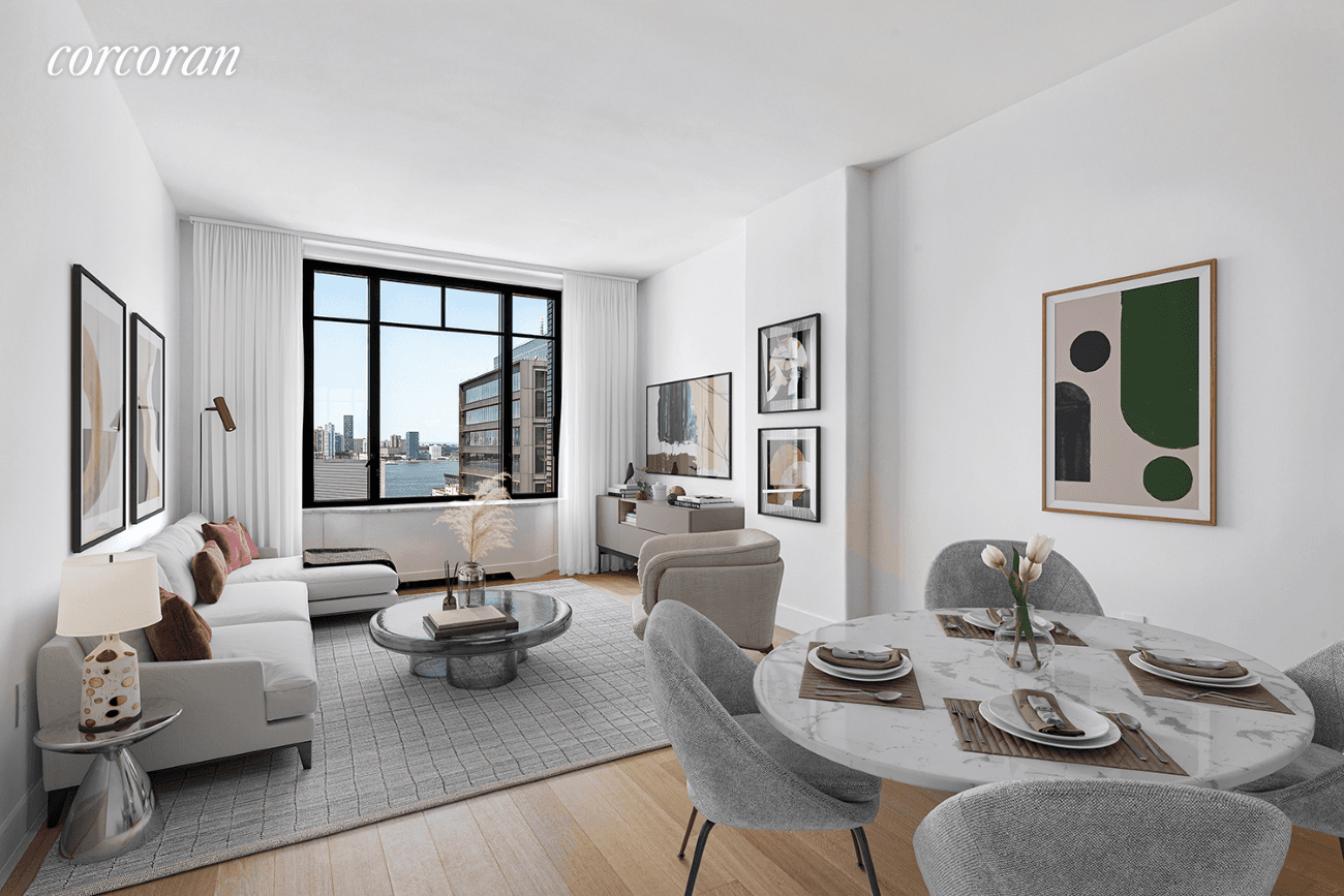 Upon entering residence 15B at Greenwich West, you are lead to a one bedroom, one bathroom condominium home offering Western exposures providing calming peaks of the Hudson River and beautiful ...