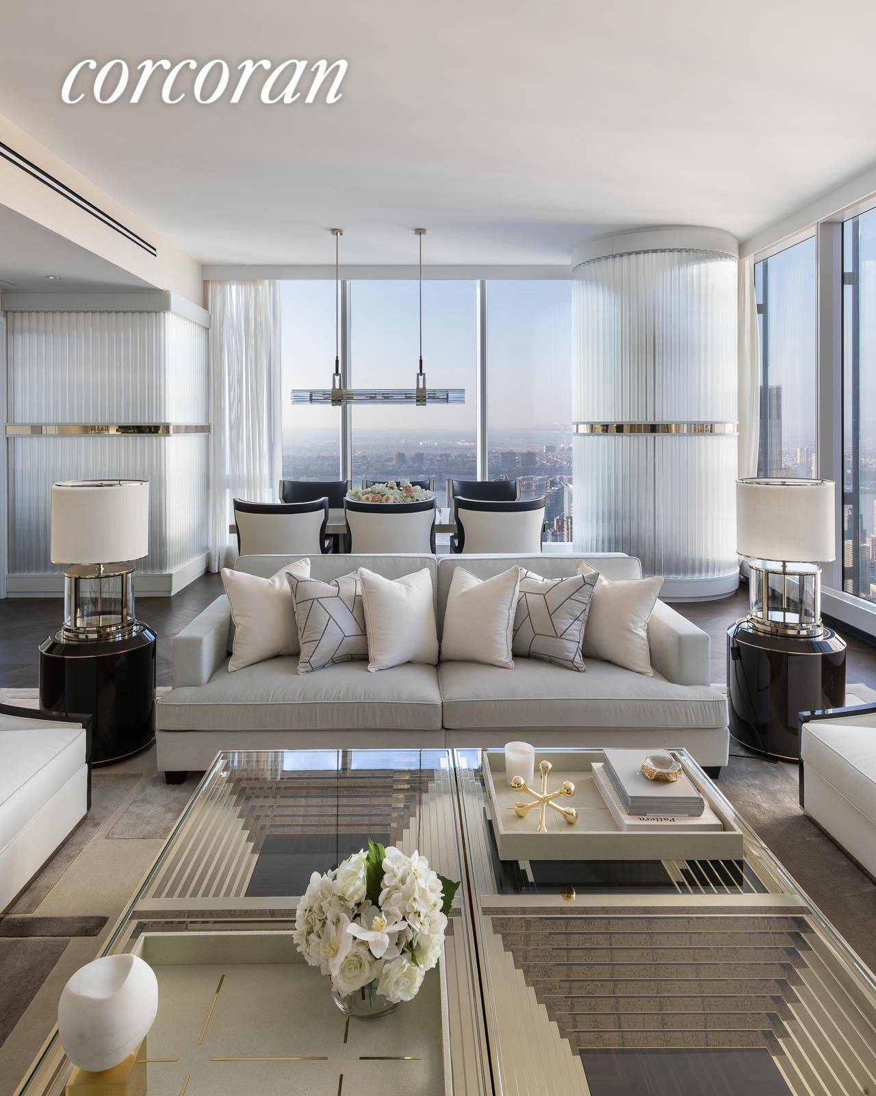 Reside over 650' above New York City in this half floor residence at Central Park Tower.