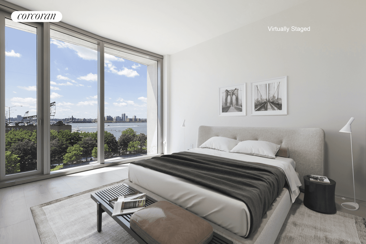 In Prime West Village, panoramic Hudson River views await you in this impressive, oversized 2 bed, 2.
