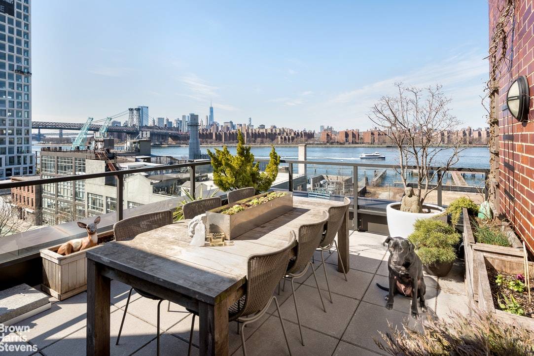 Sweeping river views for miles and the entire cityscape await you in this gorgeous 3BR Williamsburg penthouse.