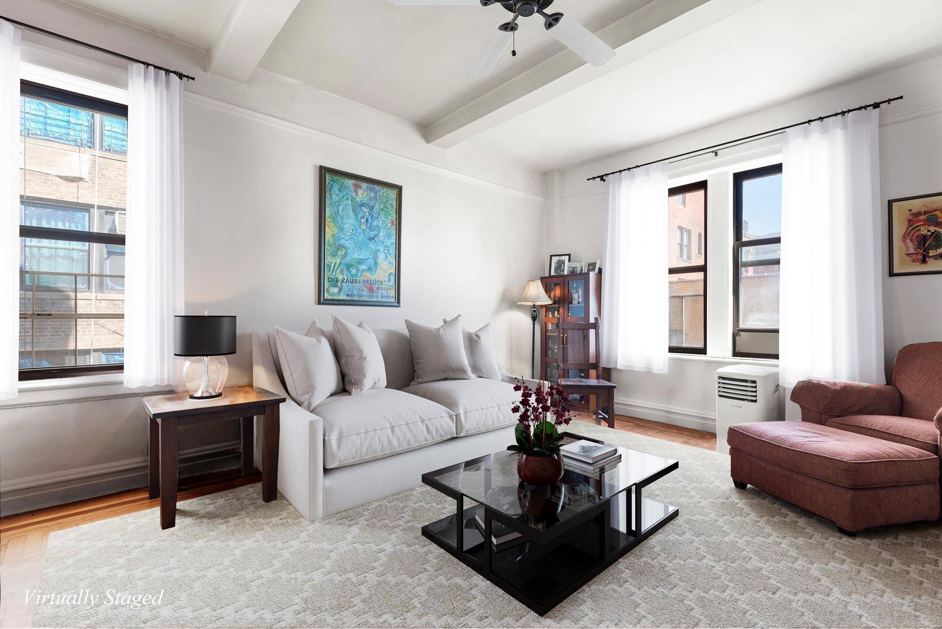 Just off Park Avenue, move right into this LOVELY prewar pin drop quiet one bedroom perched up one the TOP floor of the building with Washer Dryer.