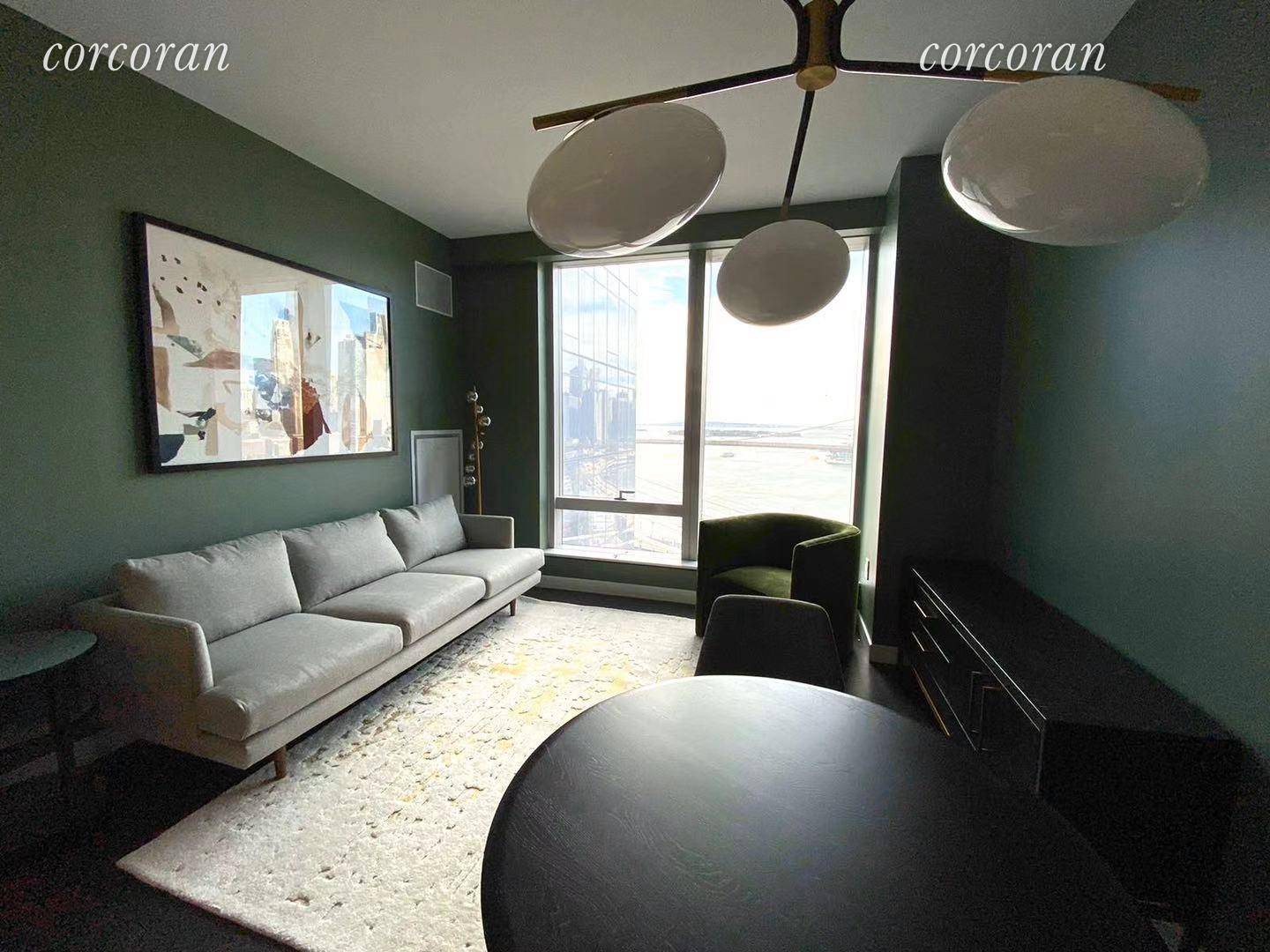 Fully Furnished Spacious and Sunny One Bedroom Apartment in One Manhattan Square.