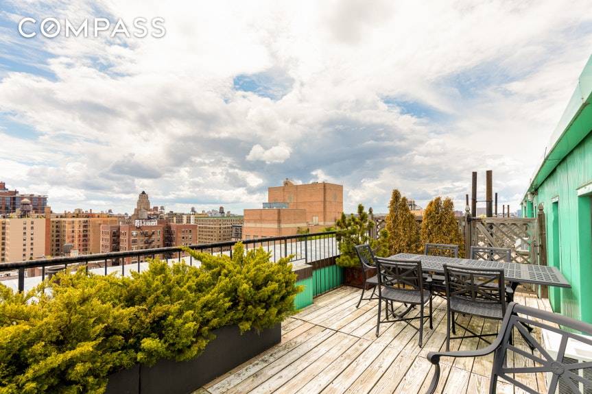 Penthouse 4 perched on top of the well established pre war cooperative at 535 West 110th Street is a rare and wonderful home.