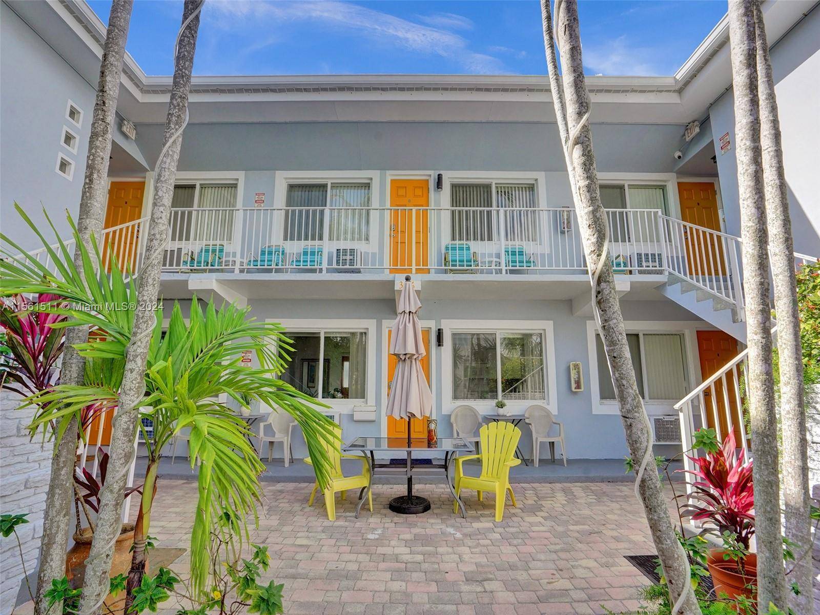 A Tropical Oasis, The Beach Tides Hotel located east of A1A in Hollywood Beach, has 11 rooms ; 5 Suites, 5 Studios, all w full kitchens, 1 std.