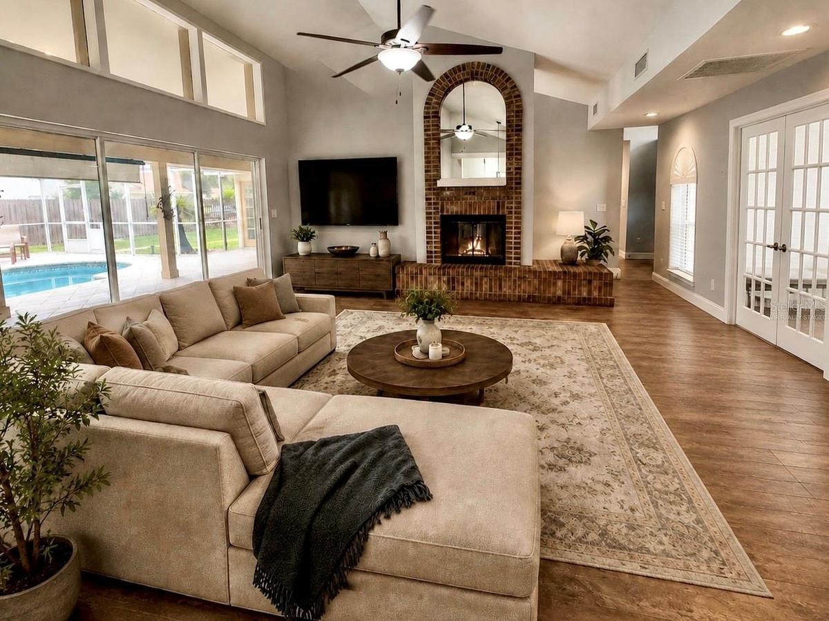 Virtually staged- living room