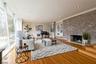 Fireplace with custom shelving