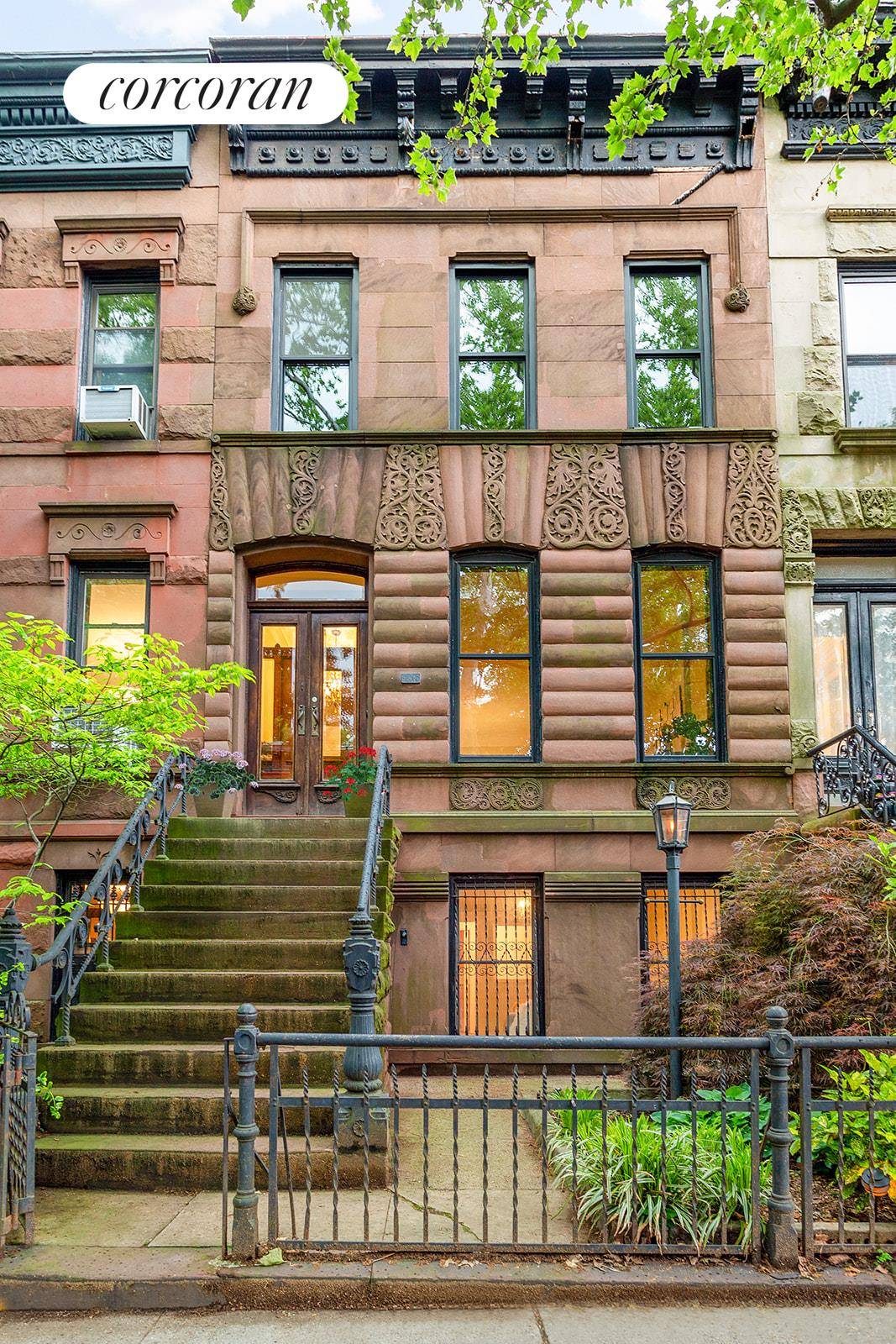 A classic Park Block, two family brownstone, 20 feet wide and brimming with original details.