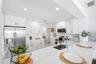 view from the family room into the kitchedn the