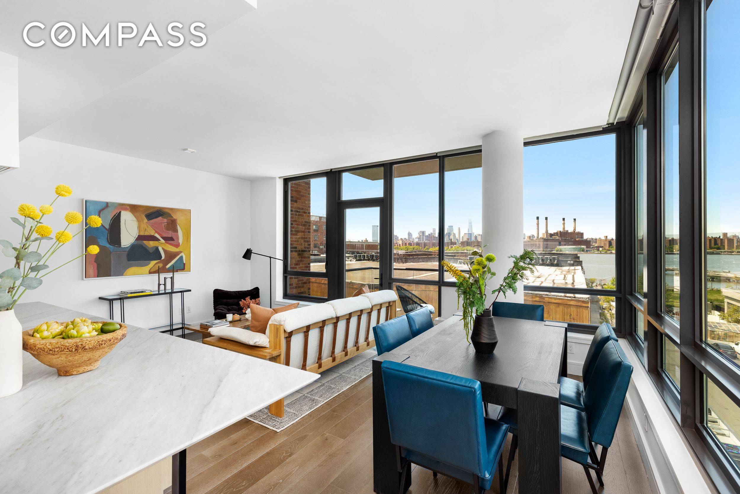 A rare find ! Welcome to your sun flooded corner three bedroom two bathroom condo with breathtaking Manhattan, Park and River views in the hottest neighborhood in New York Greenpoint ...