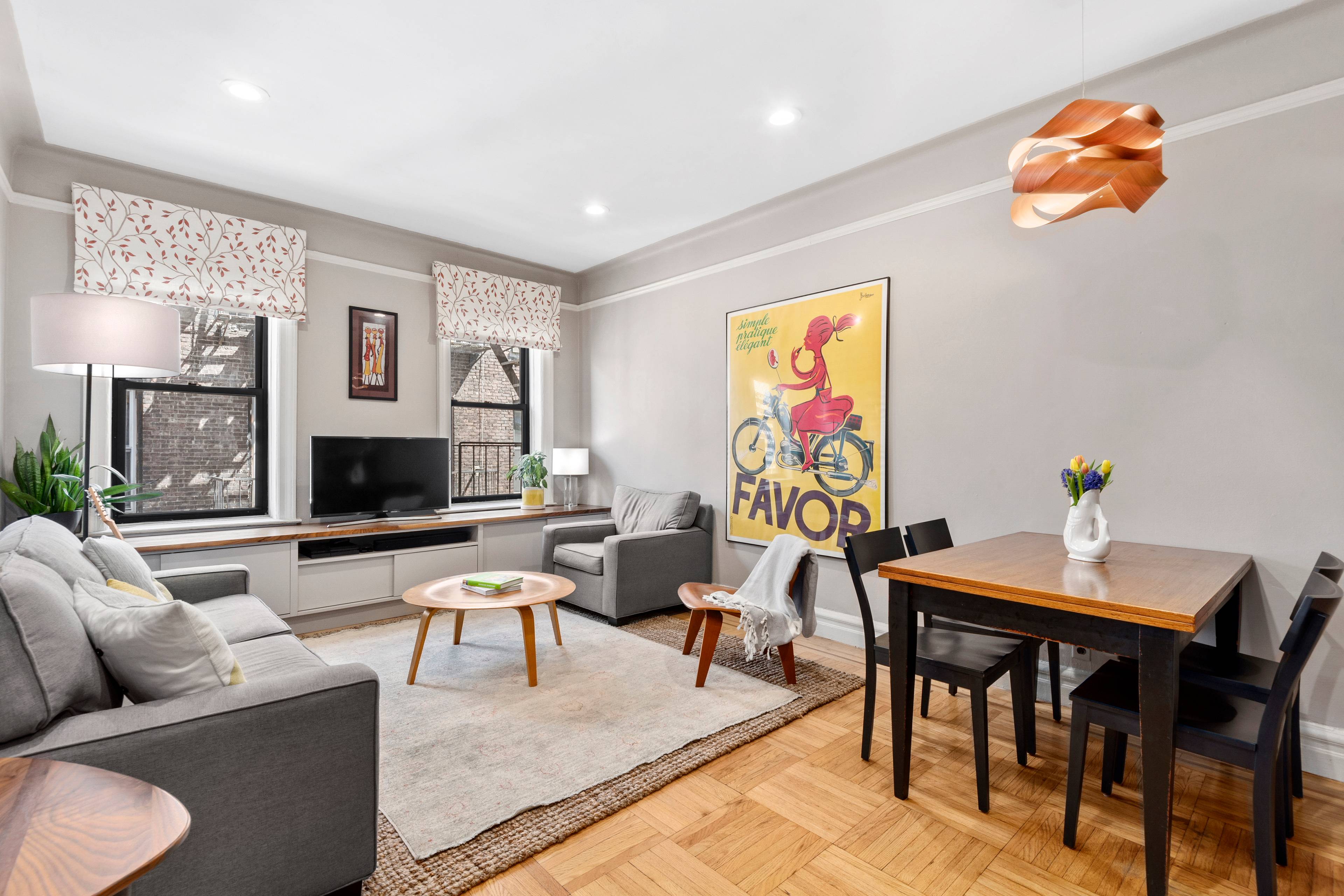 This bright two bedroom, one bathroom co op delivers lovely updates and quintessential Brooklyn living in desirable Park Slope.