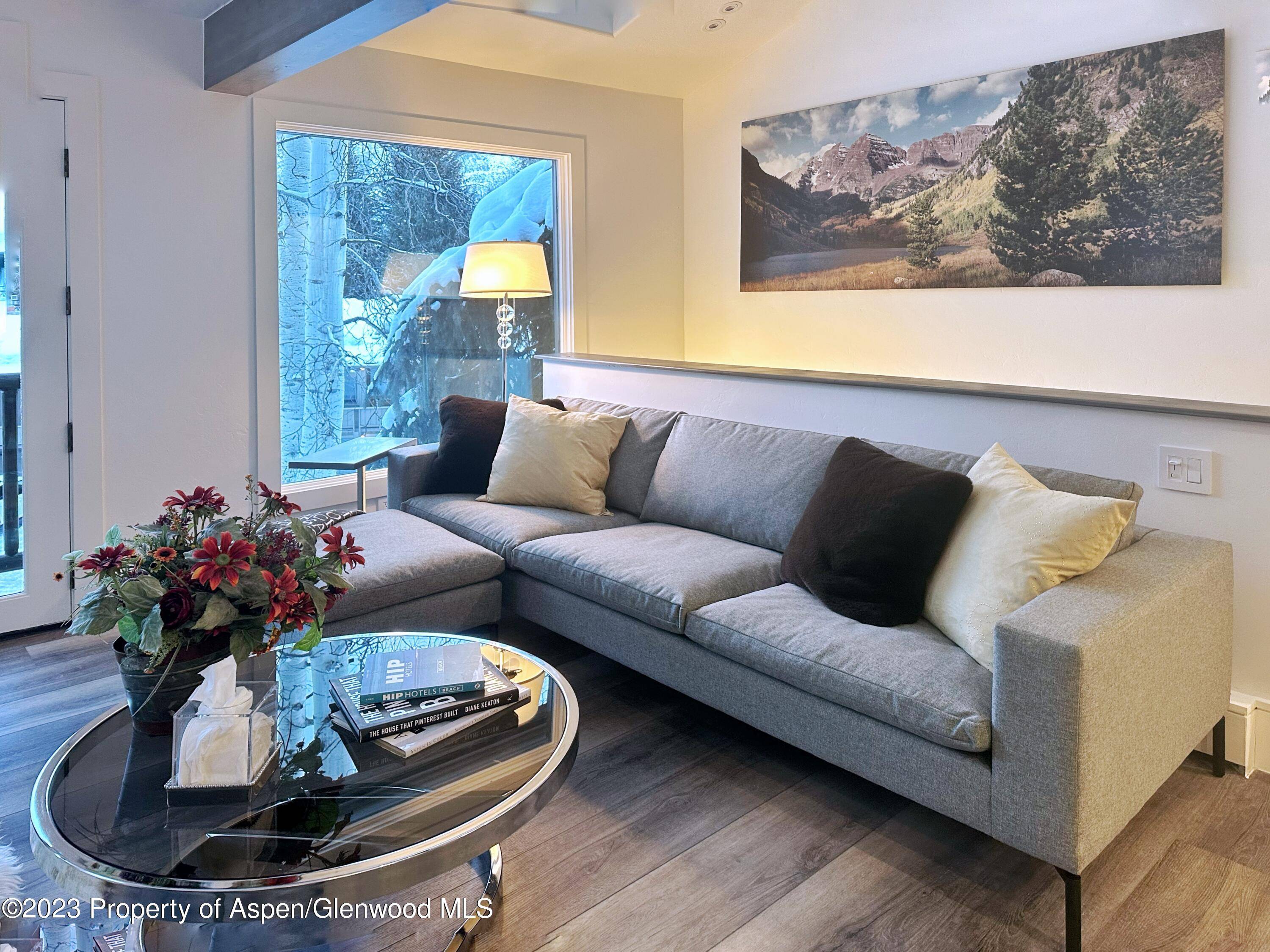 This charming 2 bedroom condominium in Aspen offers ski in access from Little Nell ski run and stunning Red Mountain views.