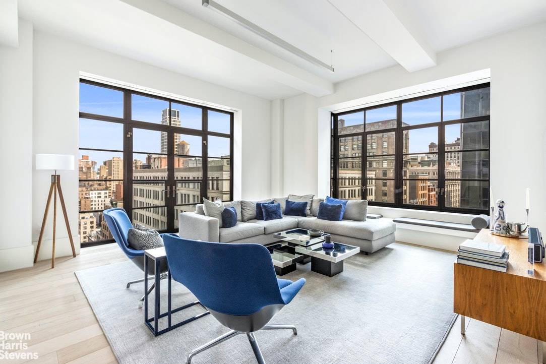 Commanding open southern and eastern exposures and perched over Park Avenue South, Residence 12C at Piet Boon's Huys Condominium provides a quiet retreat high above ultra trendy Nomad.