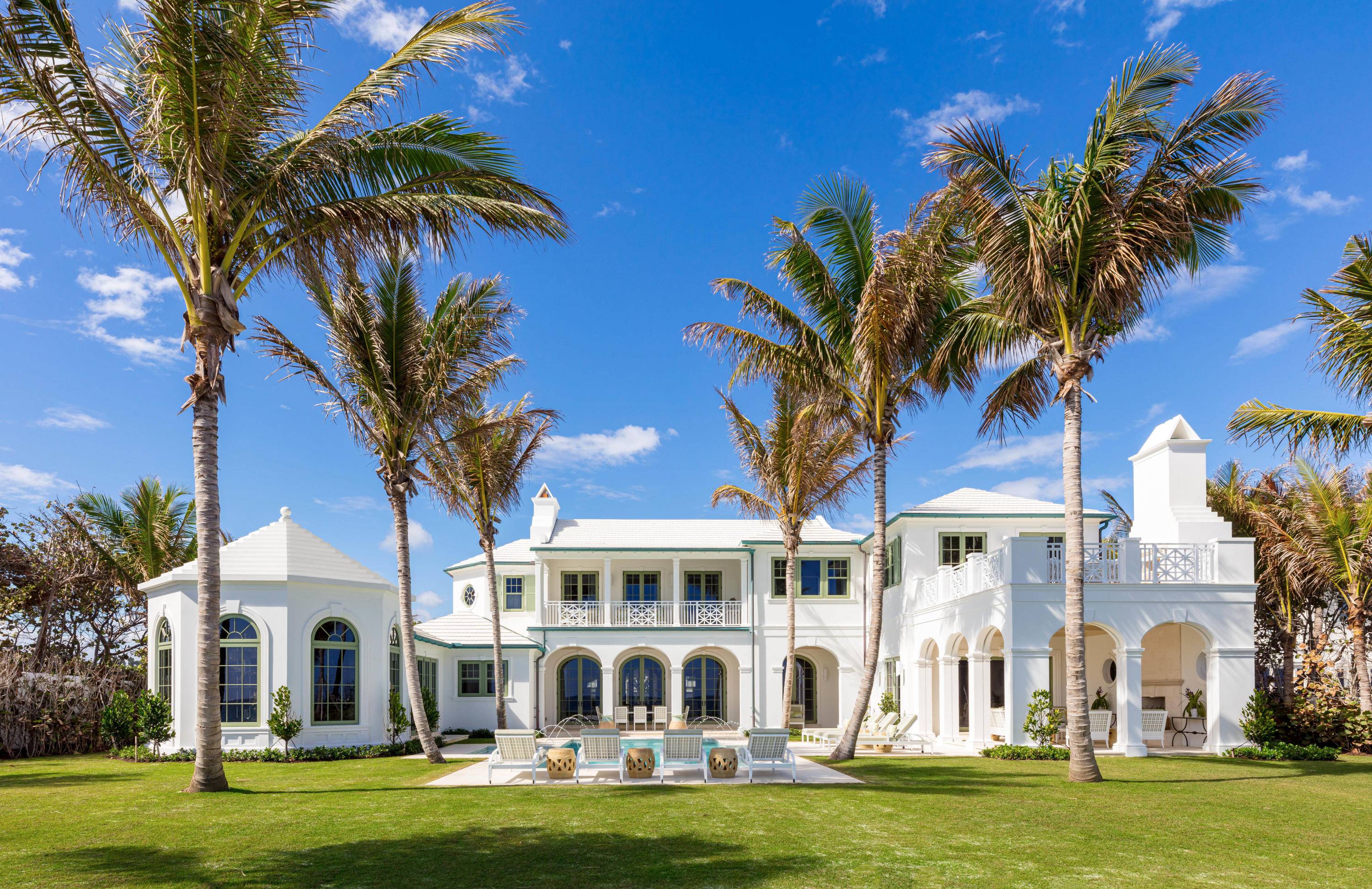 Presenting the only new custom home available on Palm Beach Island with one of the highest elevations, 175' of direct ocean front and on 1.