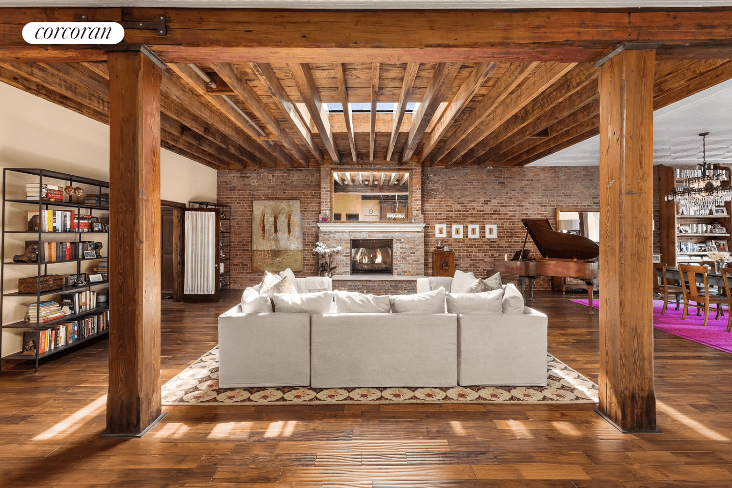 This one of a kind penthouse is a stunning 4 bedroom, 3 bath loft perched atop an intimate and historic Tribeca building.