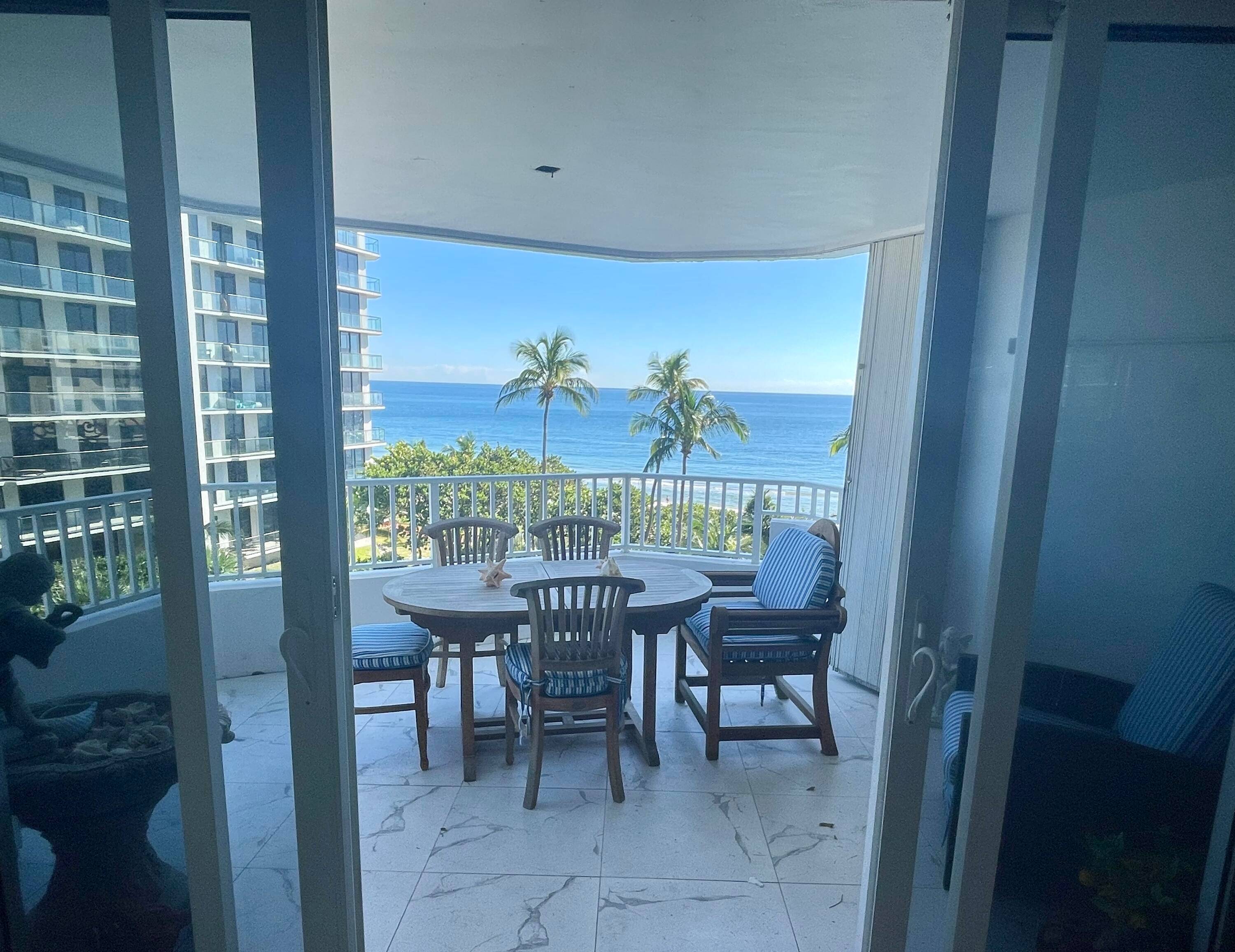 OCEAN VIEWS ! Residence 507 is a beautiful, spacious, move in ready, oceanfront, 2 bedroom, 2 bathroom, plus den, corner unit with an extra large covered balcony directly facing the ...