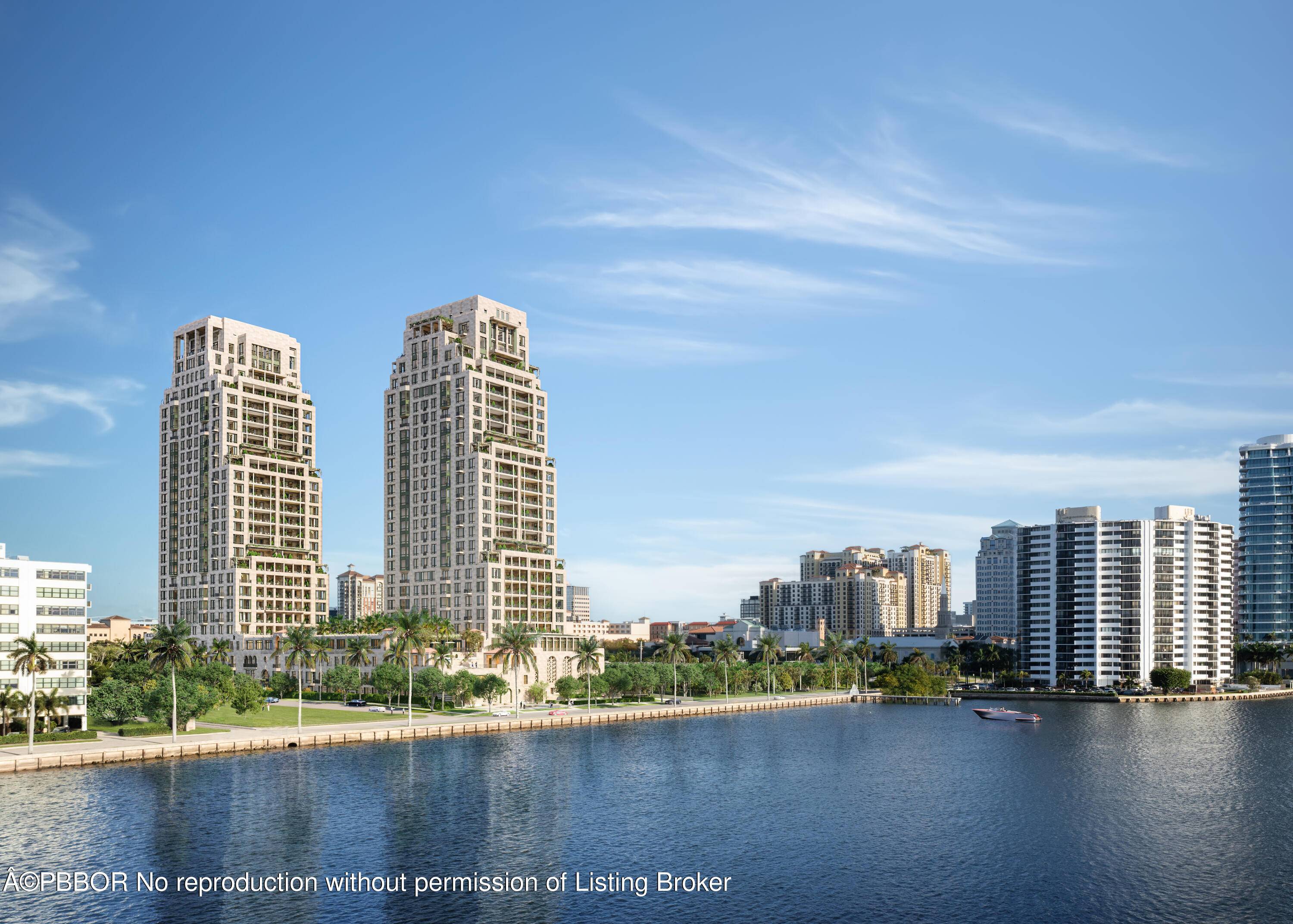 Park 14 North at South Flagler House is a waterfront facing 3 BR, 3.