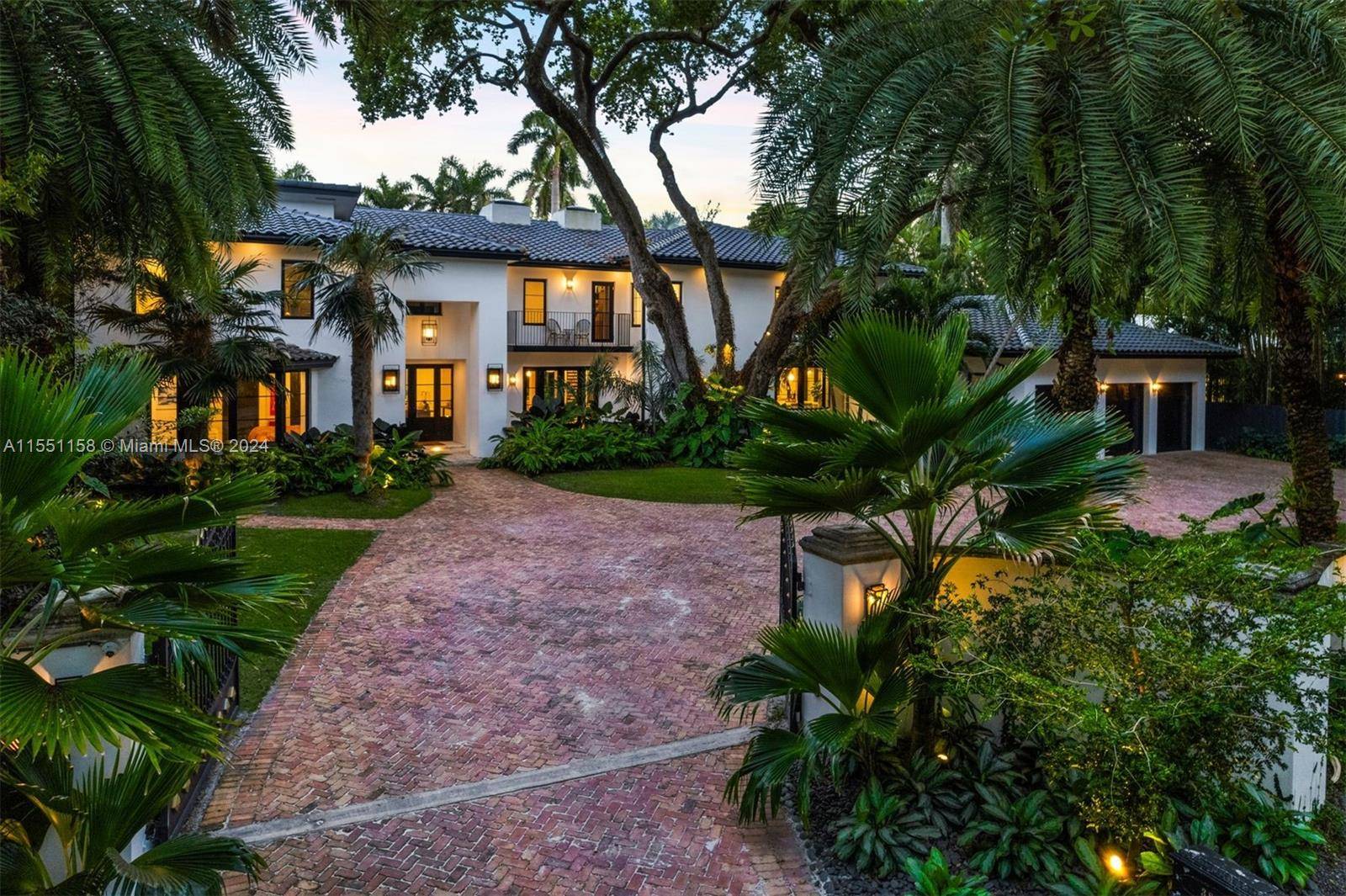 Completely renovated in 2022, the stunning 7, 599 SF estate is tucked away on Leafy Way, a quiet private road in highly sought after South Coconut Grove.