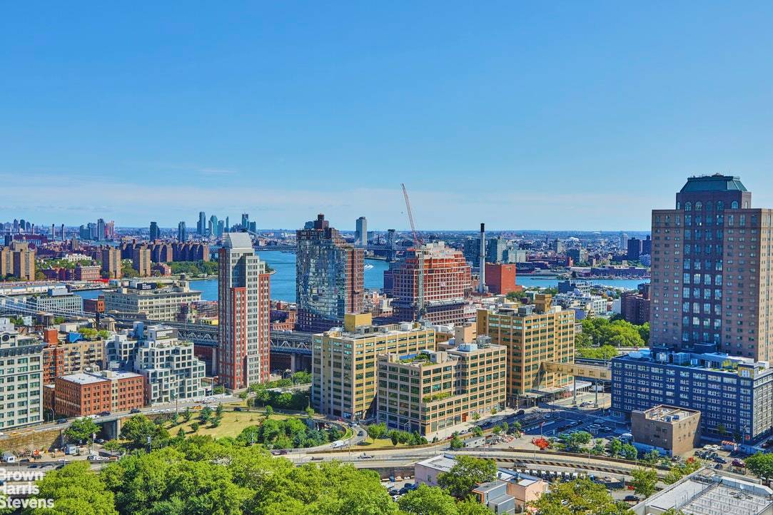 Rare opportunity to purchase a Beautifully Renovated spacious one bedroom home with panoramic views of Manhattan and Brooklyn from your own private balcony and bedroom.