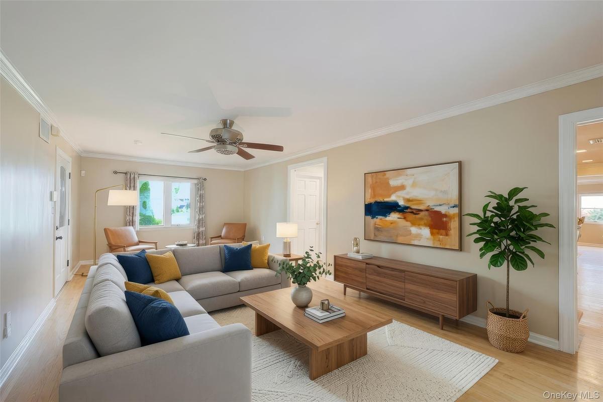 Family room staged