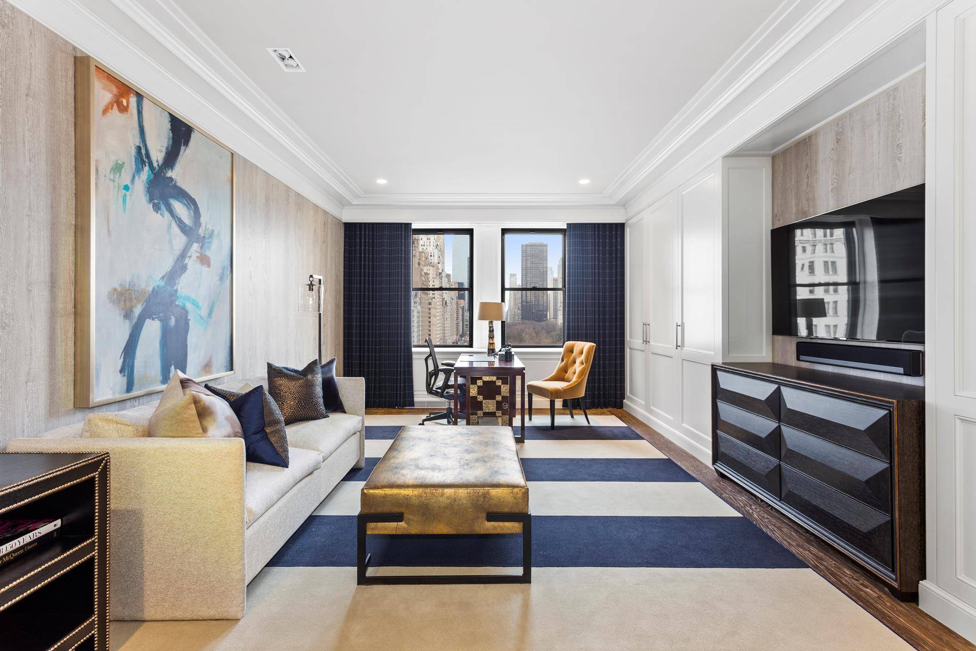 Spectacular 4 room 11th floor aerie in the legendary Sherry Netherland Hotel on Fifth Avenue boasting expansive vistas of the city skyline and Central Park.