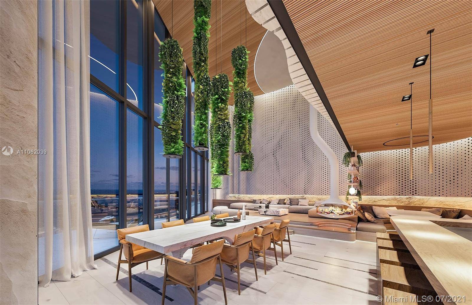 Revel in panoramic views from this primed and designer ready penthouse at the Brickell Flatiron Residence.