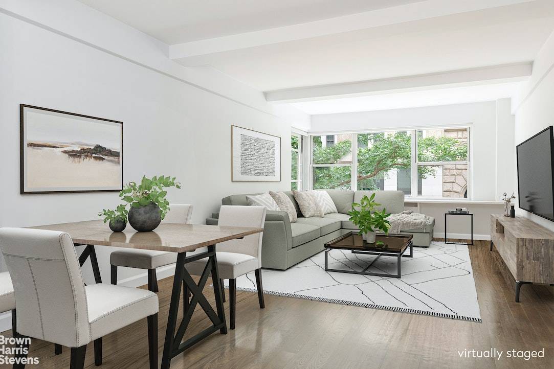 Huge South West facing gut renovated one bedroom apartment with partial Gramercy Park views in one of the most desirable buildings around Gramercy Park.