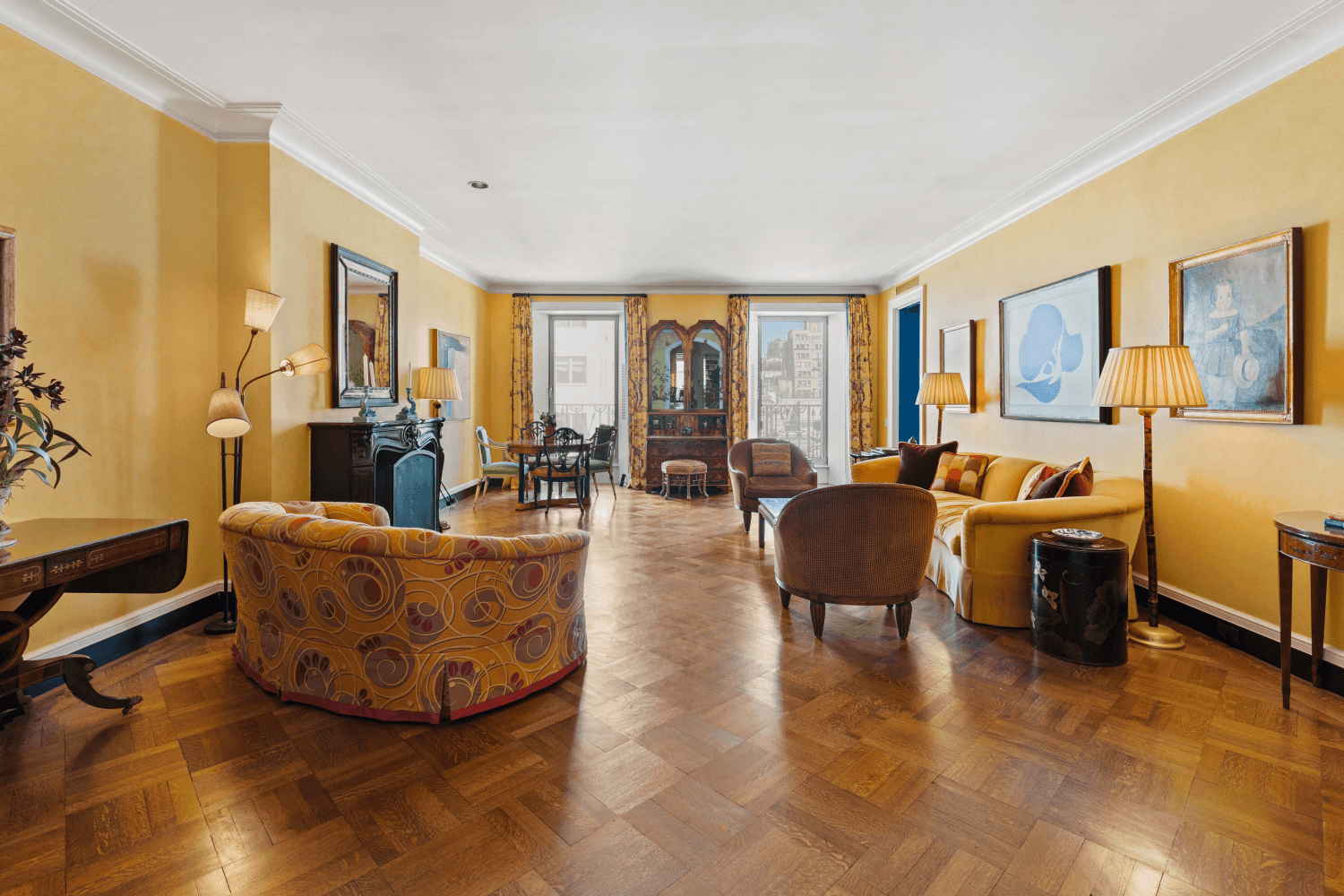 Pre war sun washed 11 Room Apartment with City Views unique to the high floor Apartments in this prestigious UES building.