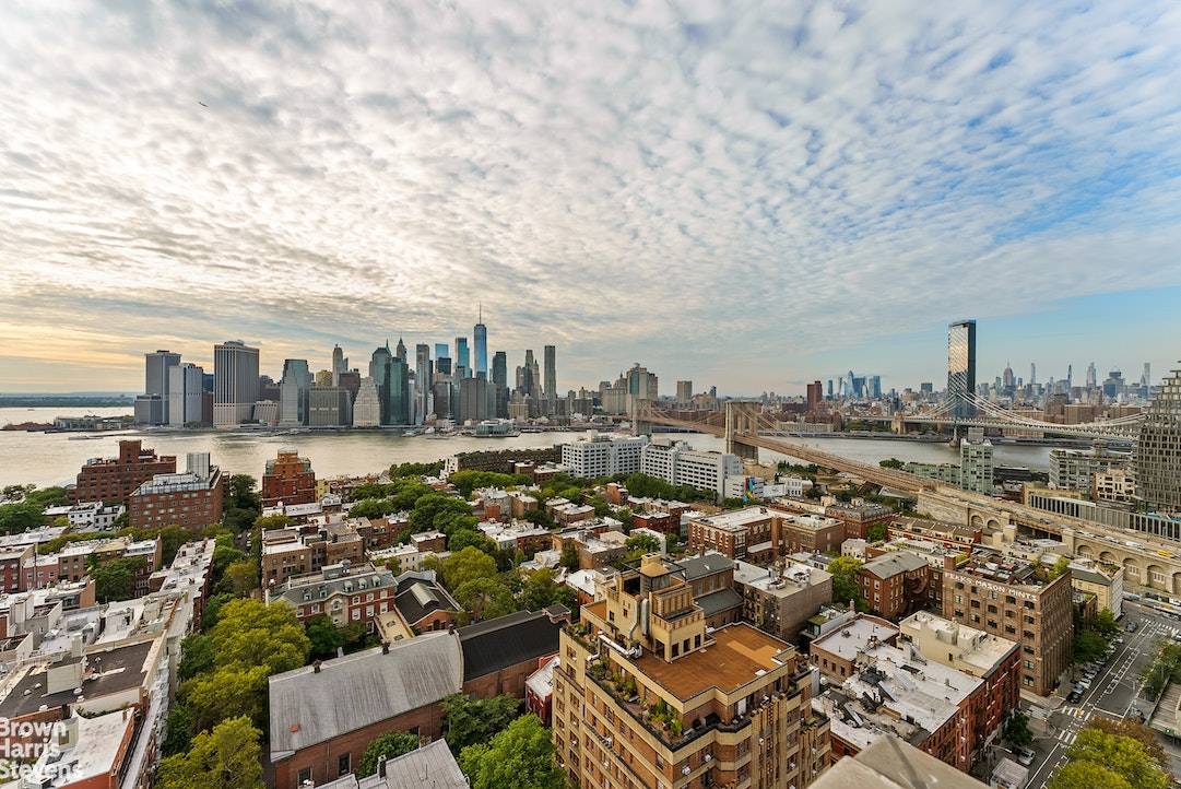 The epitome of the Heights in Brooklyn Heights, perched on the 24th floor with spectacular unobstructed panoramic views from all rooms over Brooklyn Heights, the Brooklyn Bridge, the East River ...