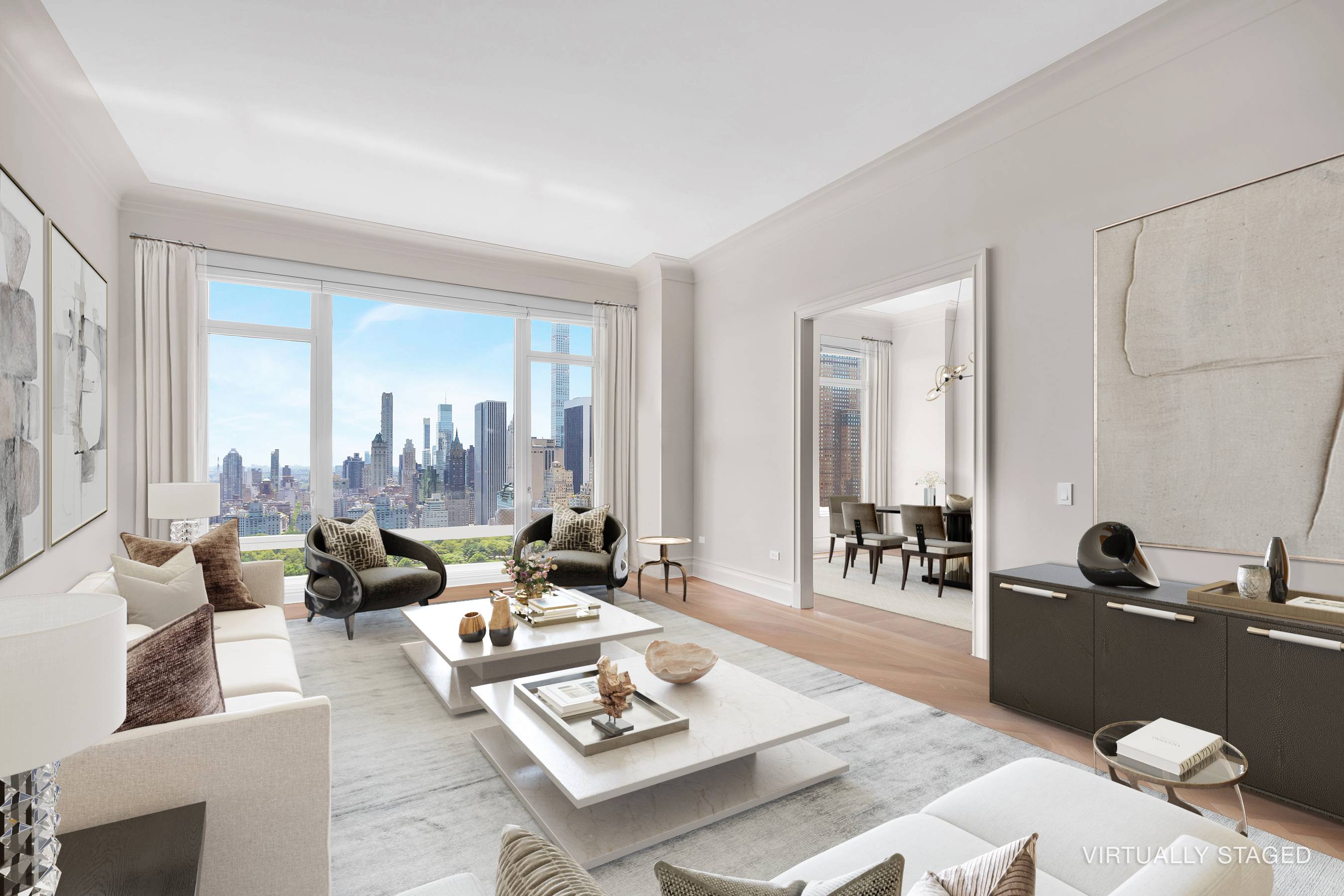 High Floor Three Bedroom with Magical Views of Central Park Overlooking Central Park from the 33rd floor of the Tower at Fifteen Central Park West, this well proportioned three bedroom, ...