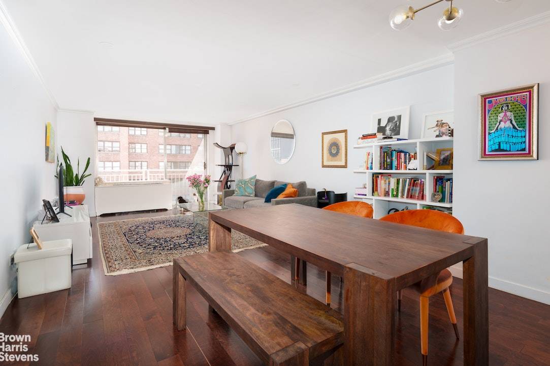 With sunny southern exposure, this huge, finely renovated 1 bedroom, 1.