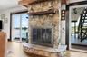 Stone fireplace