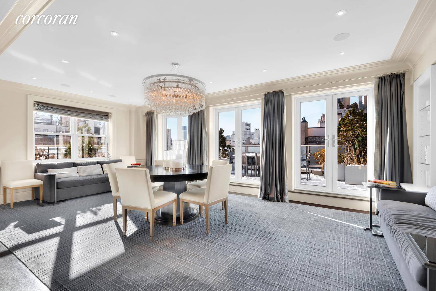 Extraordinary features come together in this sun filled, high floor corner 8 room duplex penthouse high atop the A Gold CoastA of ManhattanA s Upper East Side.