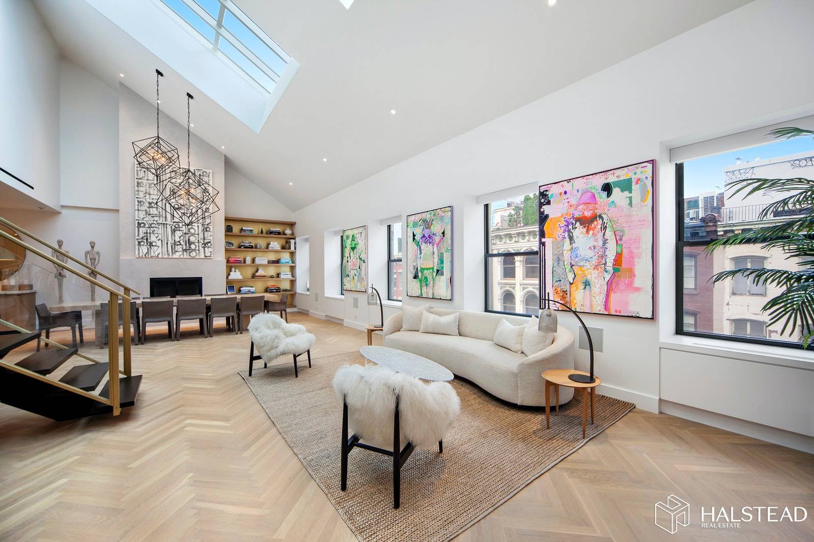 This rare and dramatic 4, 500 square foot triplex penthouse loft has undergone a complete down to the studs renovation and features grand scaled entertaining space, a sprawling 5 6 ...