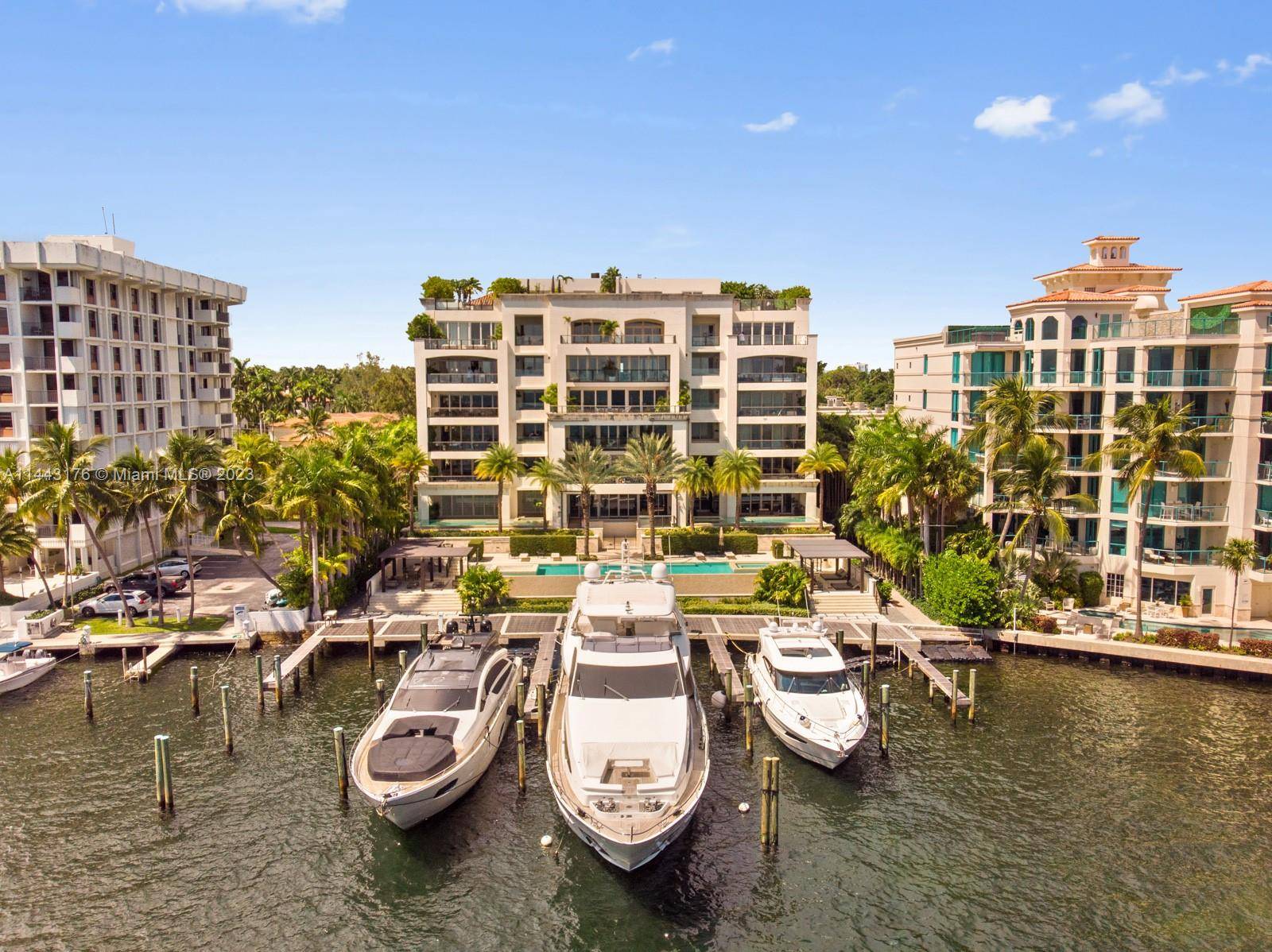 Private boutique building, unique unit w spectacular water views of Biscayne Bay, total 18 private units in heart of Coconut Grove known as Residences at Vizcaya.