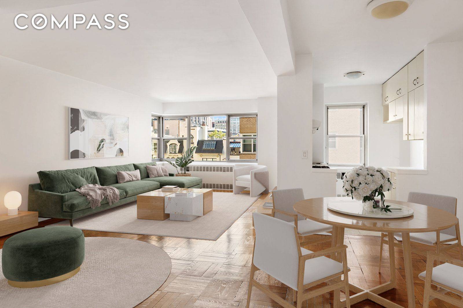 This bright oversized one bedroom, one bathroom home with open Greenwich Village views is now available in one of The Gold Coast s most coveted addresses, 11 Fifth Avenue.