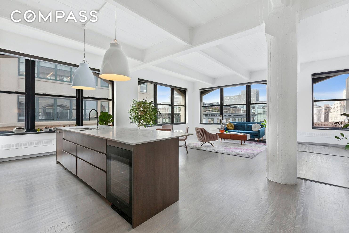 Luxurious corner loft with stellar Manhattan and Dumbo views in the iconic Clock Tower.
