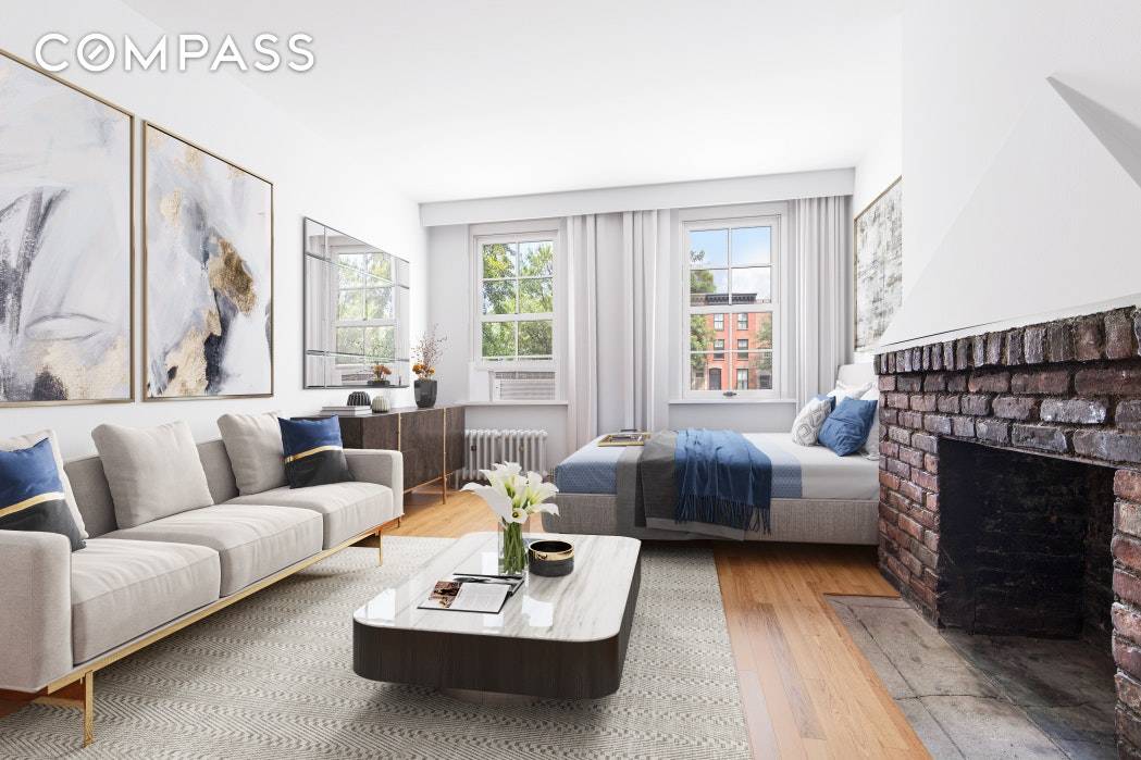 Quintessential West Village Oasis Perched on the top floor of an 1875 townhouse, this charming and bright studio offers sunny southern views of treetops.
