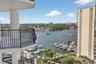 View from balcony - see the Intracoastal and Ocean at the same time - steps to walking along either side.
