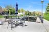 Rivervue's patio and ground beyond