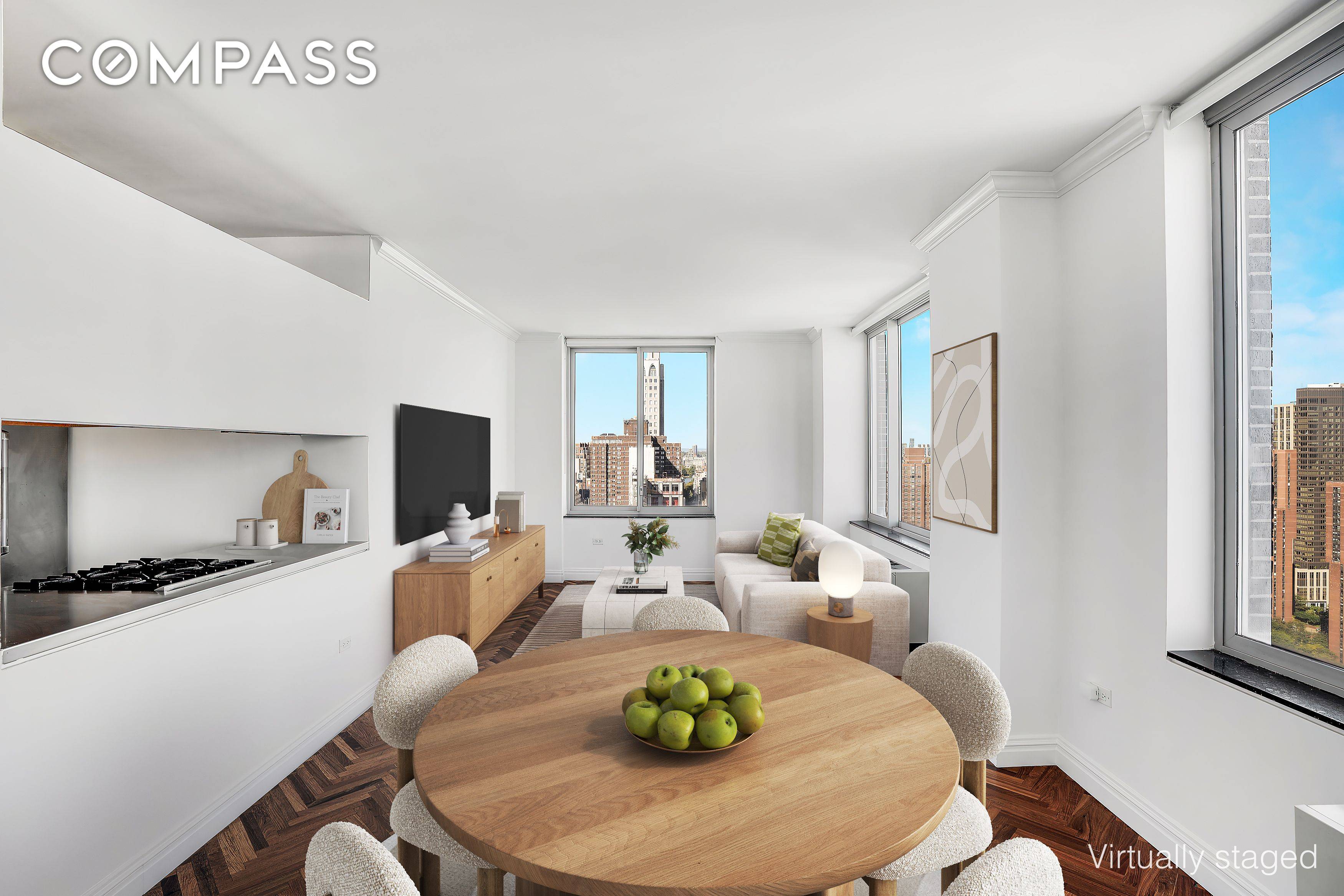 AMAZING VALUE ! This gracious 3 bedroom home on the 33rd floor has spectacular river and city views in a full service luxury doorman condominium.