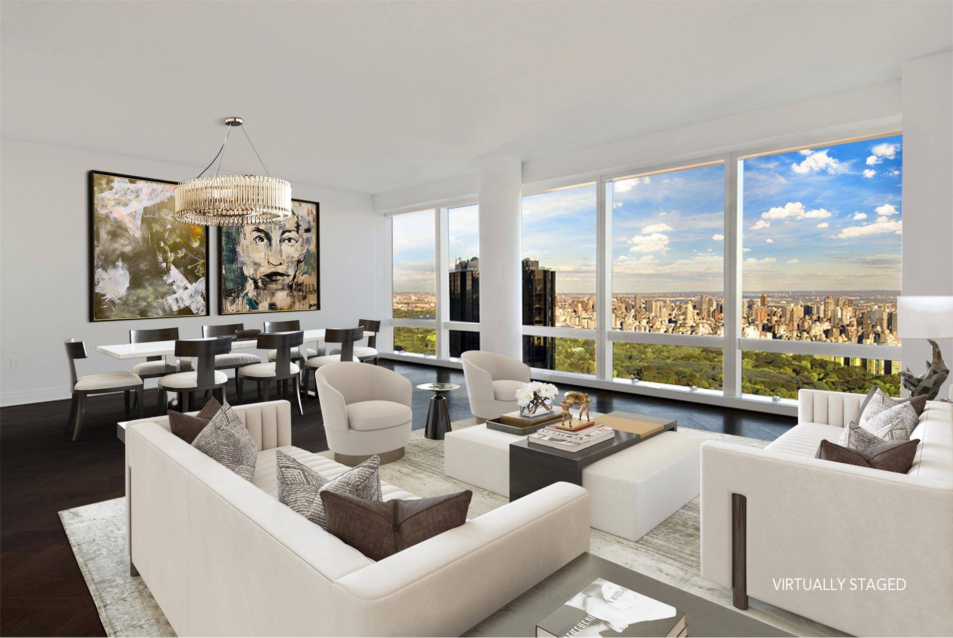 Direct Central Park views from this high floor 2, 416 SqFt 3 bedroom, 3.