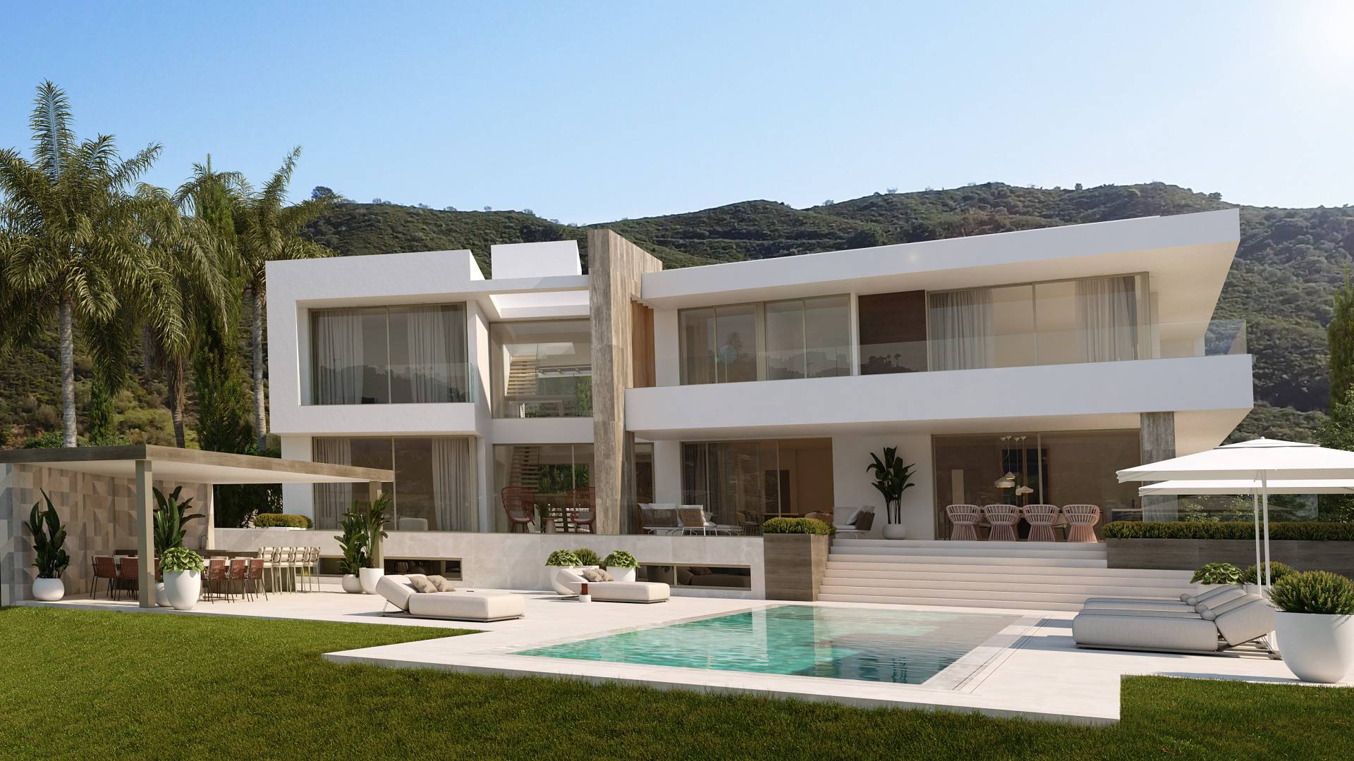 New Breathtaking Modern Luxury Chic Villa with Panoramic Views in Zagaleta