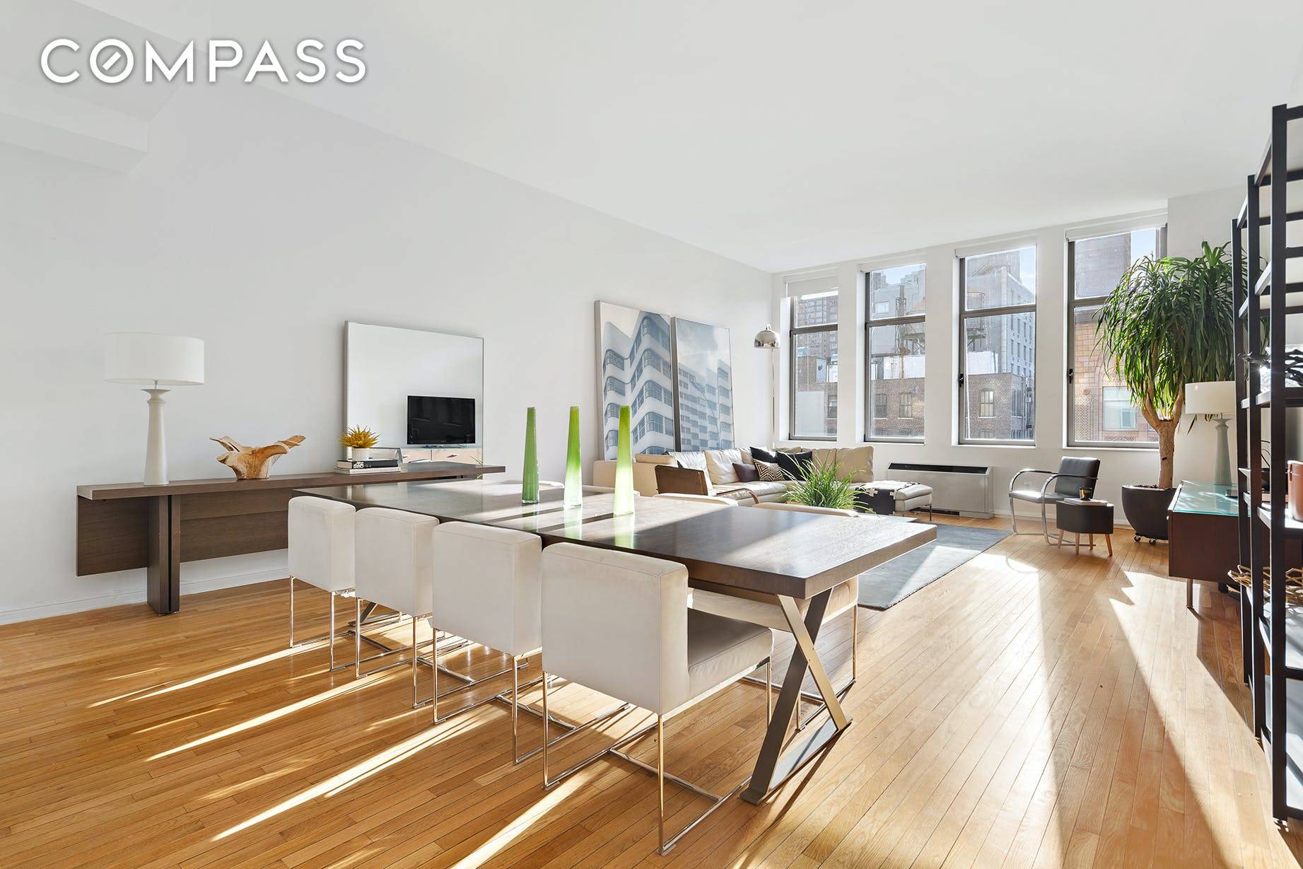 Full service loft living at the Chelsea Mercantile awaits you with this high floor, east facing N line featuring stunning, unobstructed morning light.