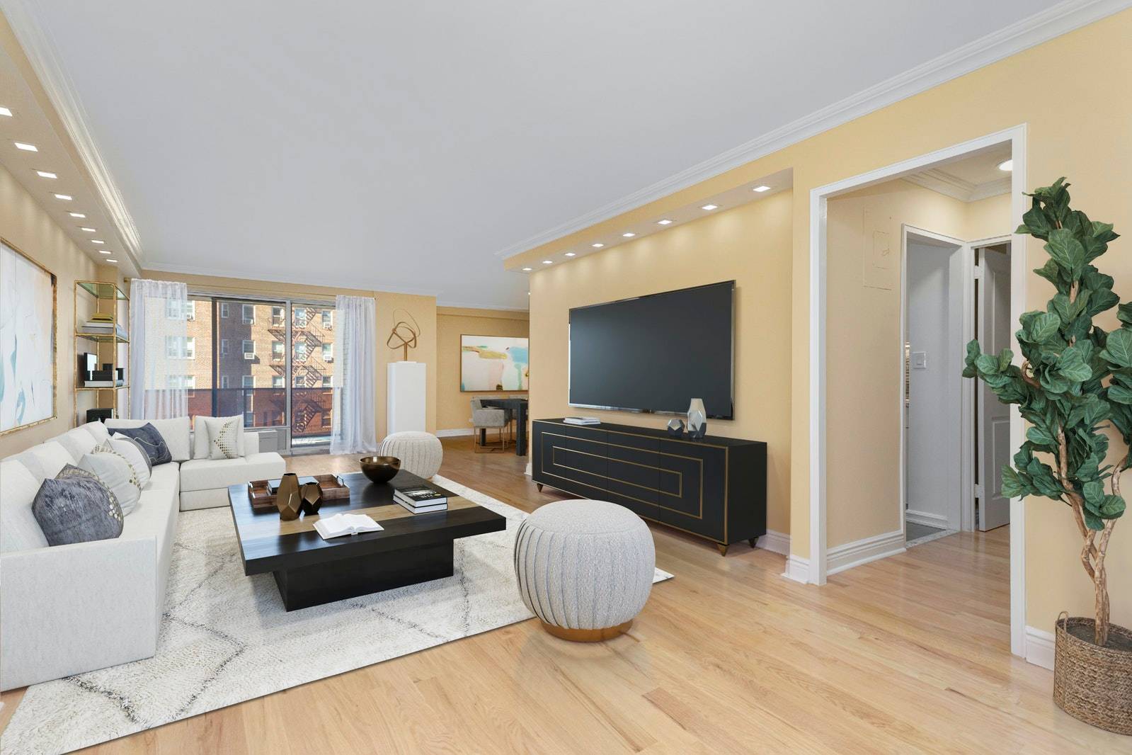 Showings have started againGut renovated two bedroom, two baths with terrace in top building in Forest Hills, The Kennedy House.