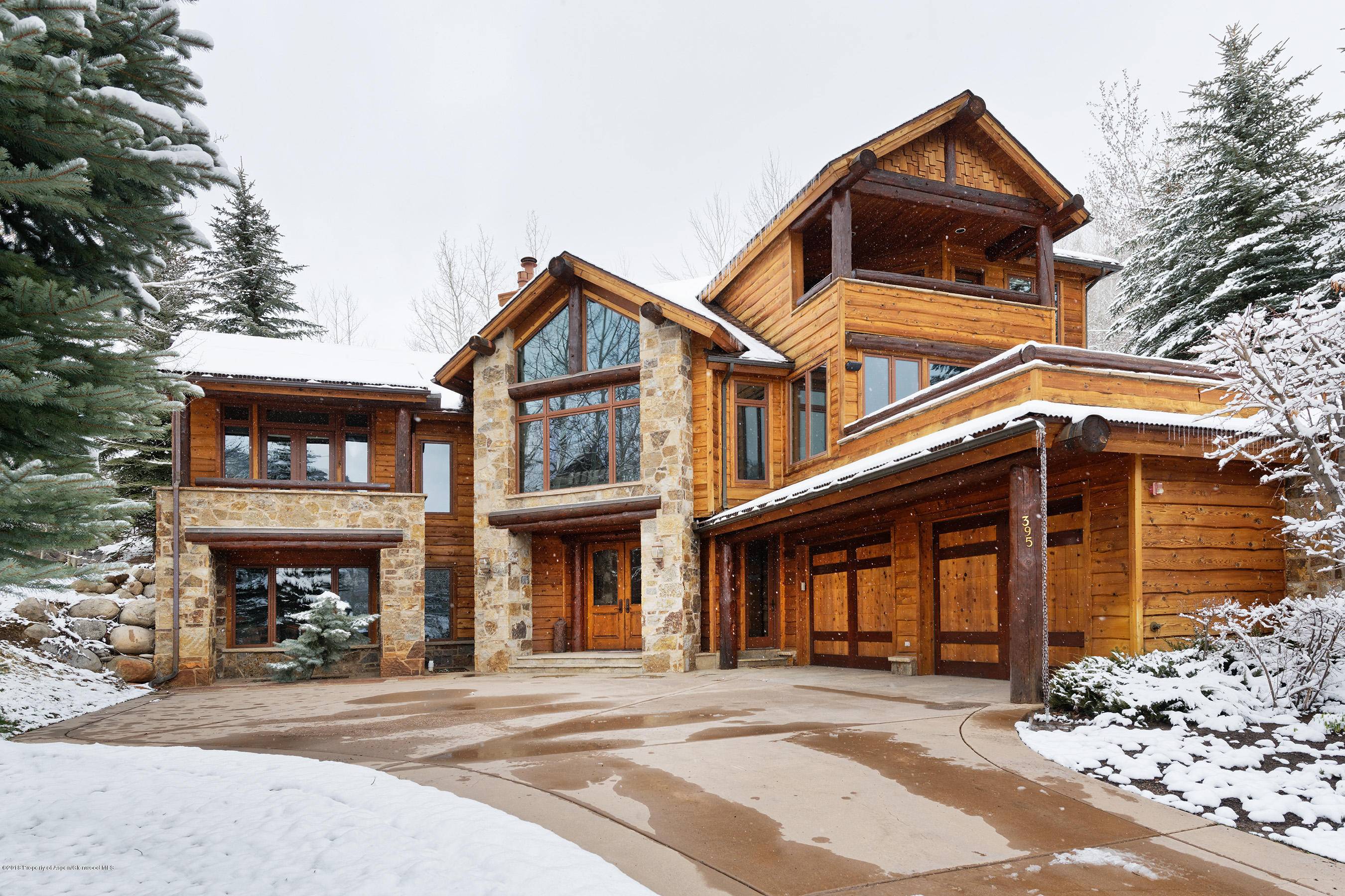 Unobstructed Aspen Mountain views from this 4 bedroom luxury rental home at the base of Smuggler Mine.