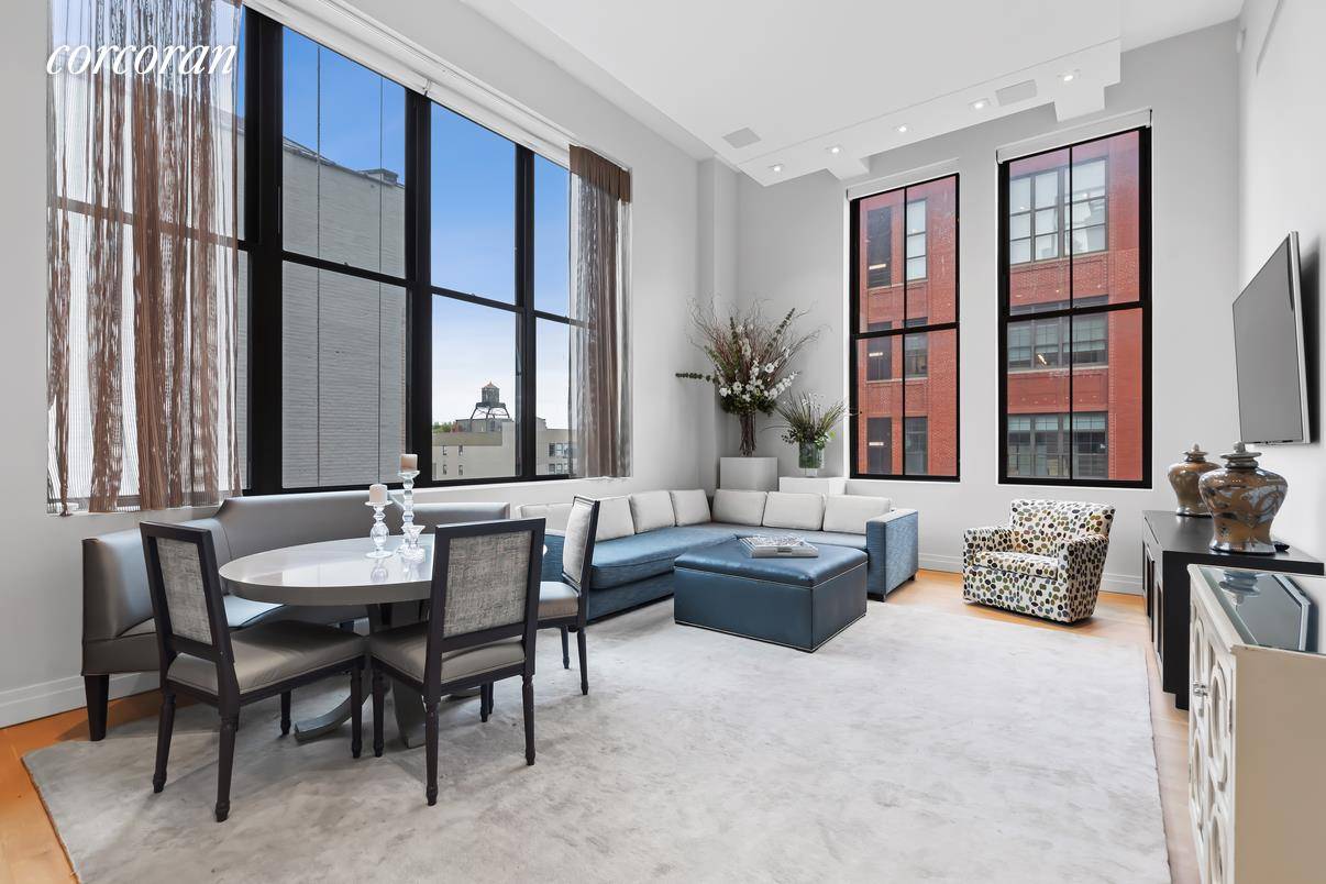 West Village corner duplex luxury loft at the sought after Printing House Condominium.