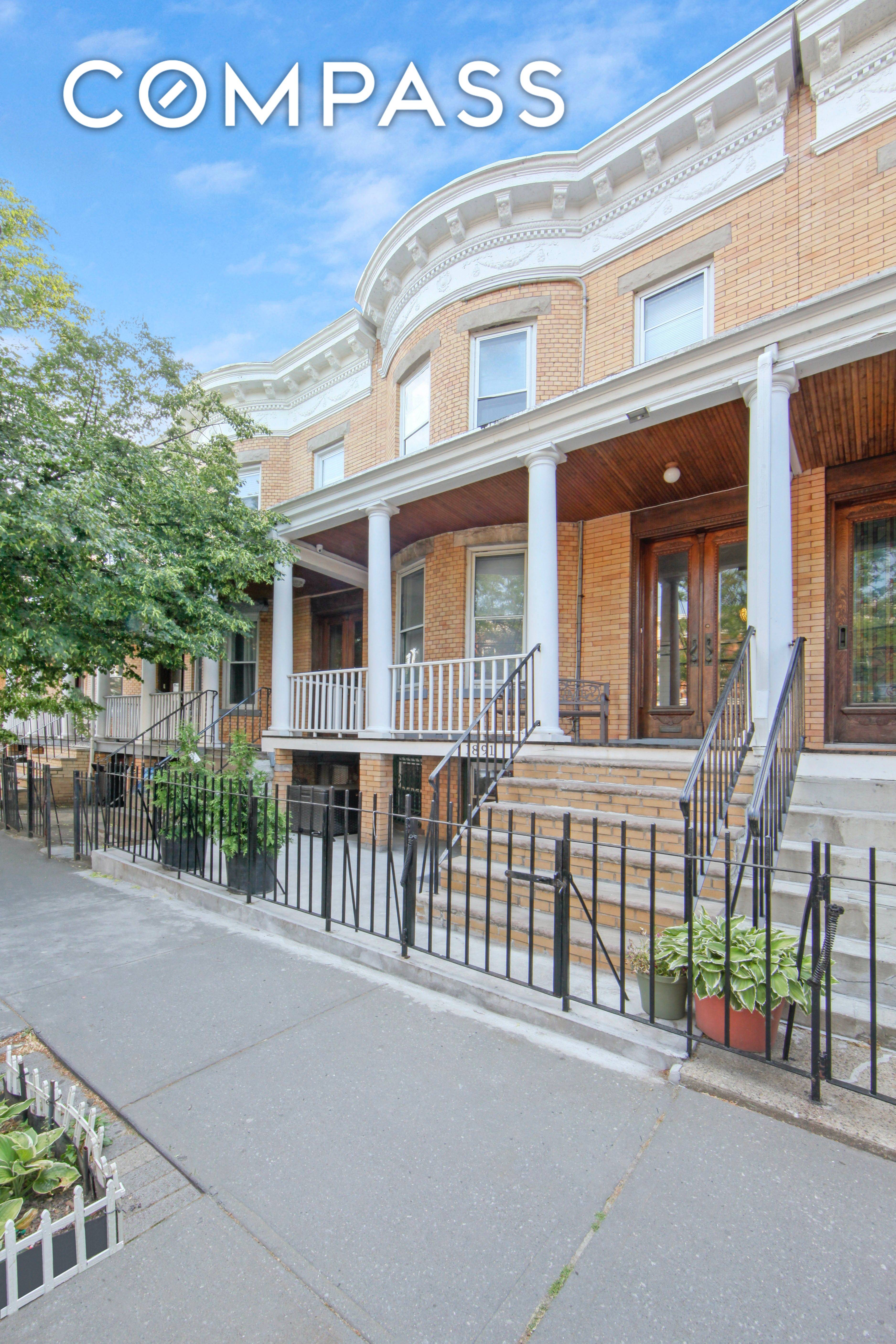 Located in Ridgewood on landmarked Stockholm Street where the road is paved with yellow brick and the townhomes are lined with Doric columned porches.