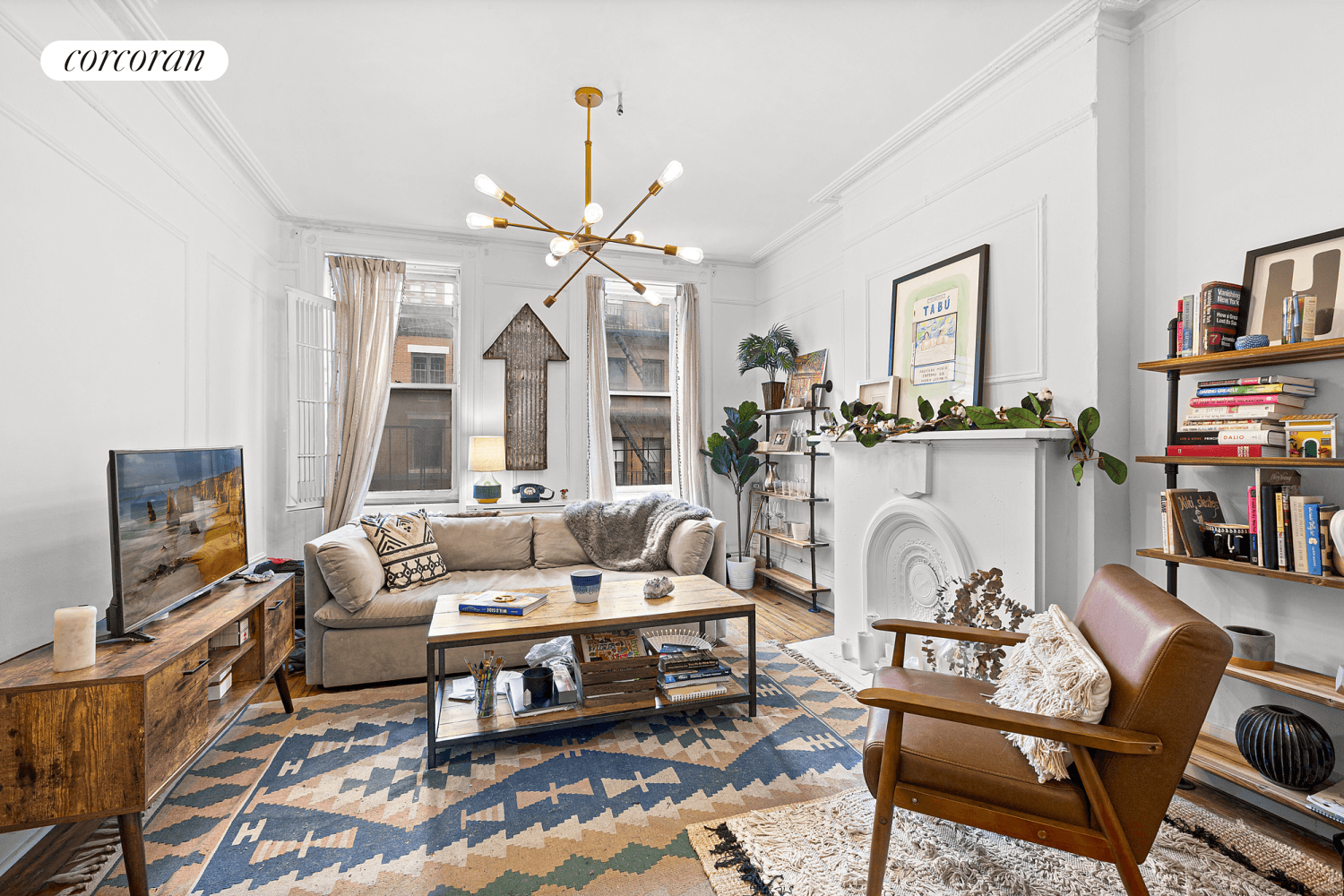 This unique one bedroom apartment is located two flights up at 256 West 15th Street, a charming brownstone building on a quiet and tree lined block in Chelsea.
